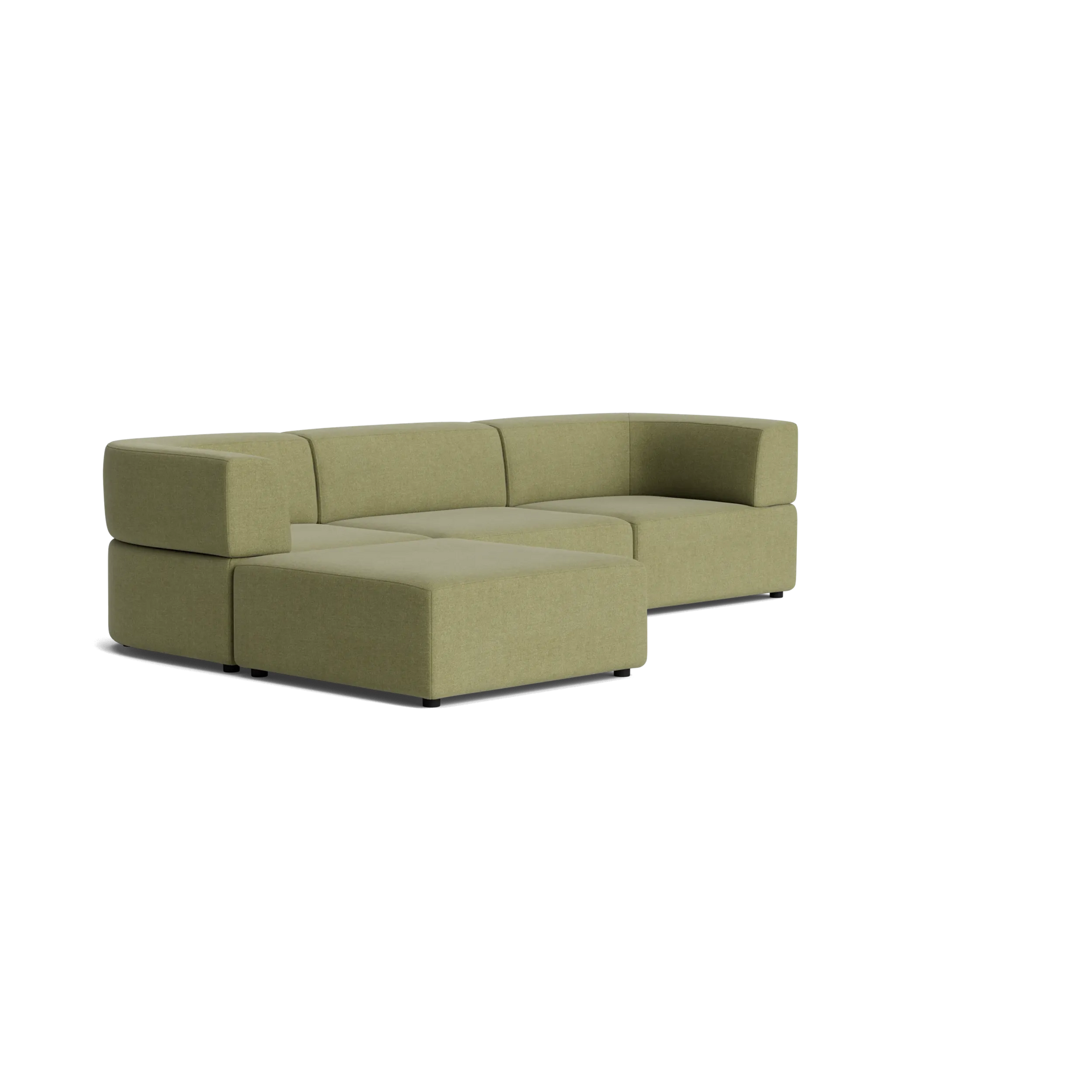 Stretch 4 Seater Chaise Sofa - Fossil Eucalyptus