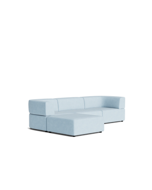 Stretch 4 Seater Chaise Sofa - Fossil Powder Blue