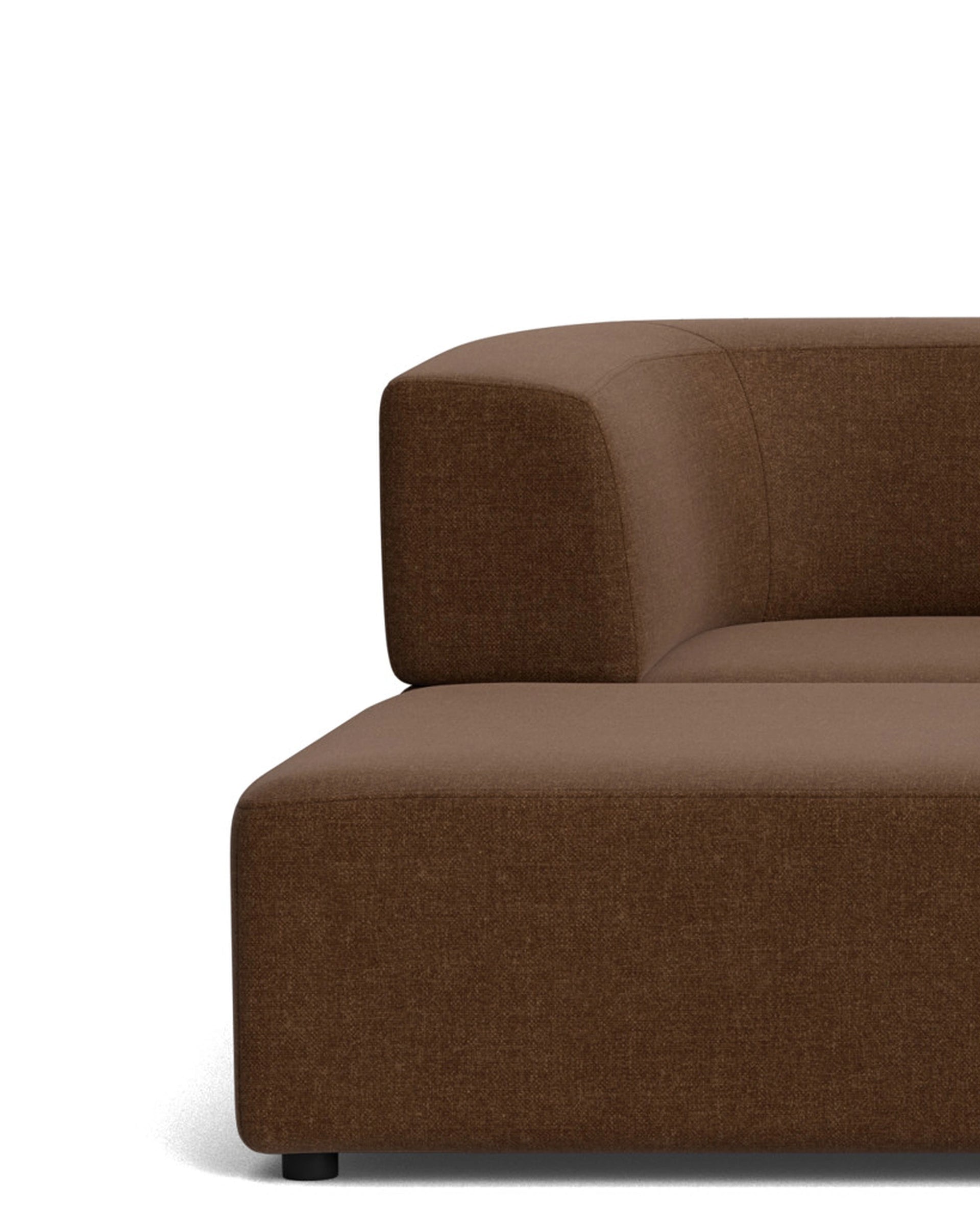 Stretch 4 Seater Chaise Sofa - Fossil Chocolate