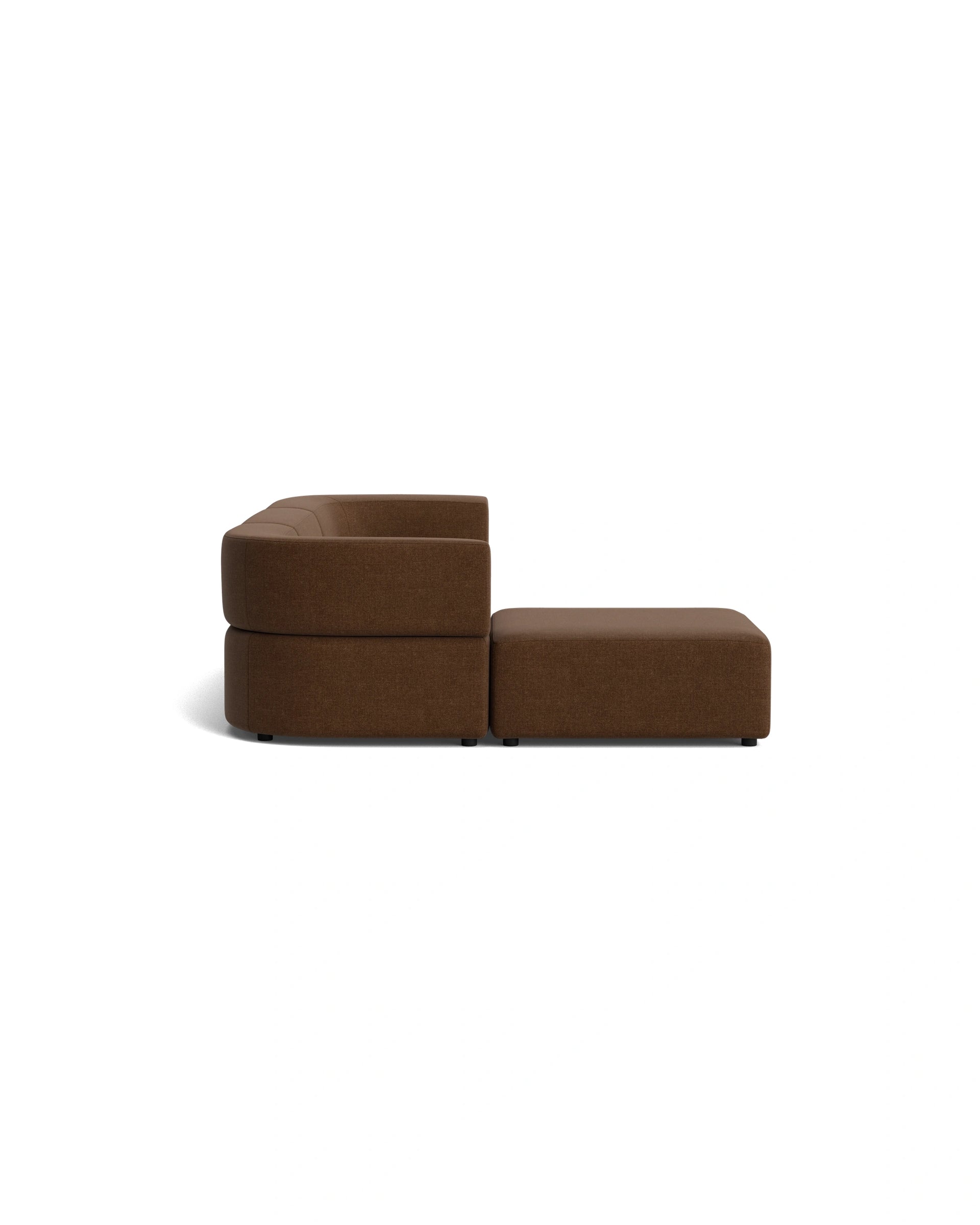 Stretch 4 Seater Chaise Sofa - Fossil Chocolate