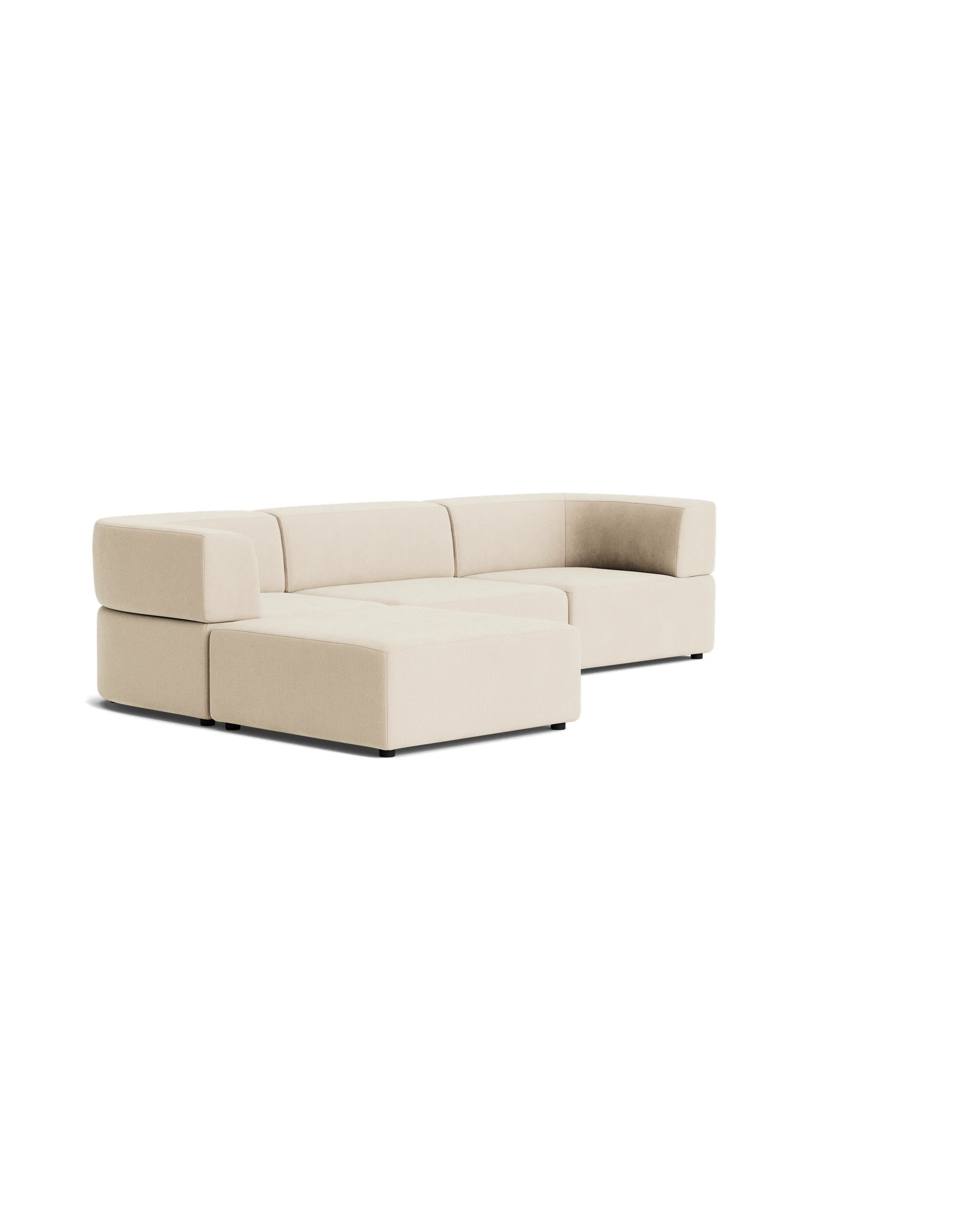 Stretch 4 Seater Chaise Sofa - Corduroy Mist