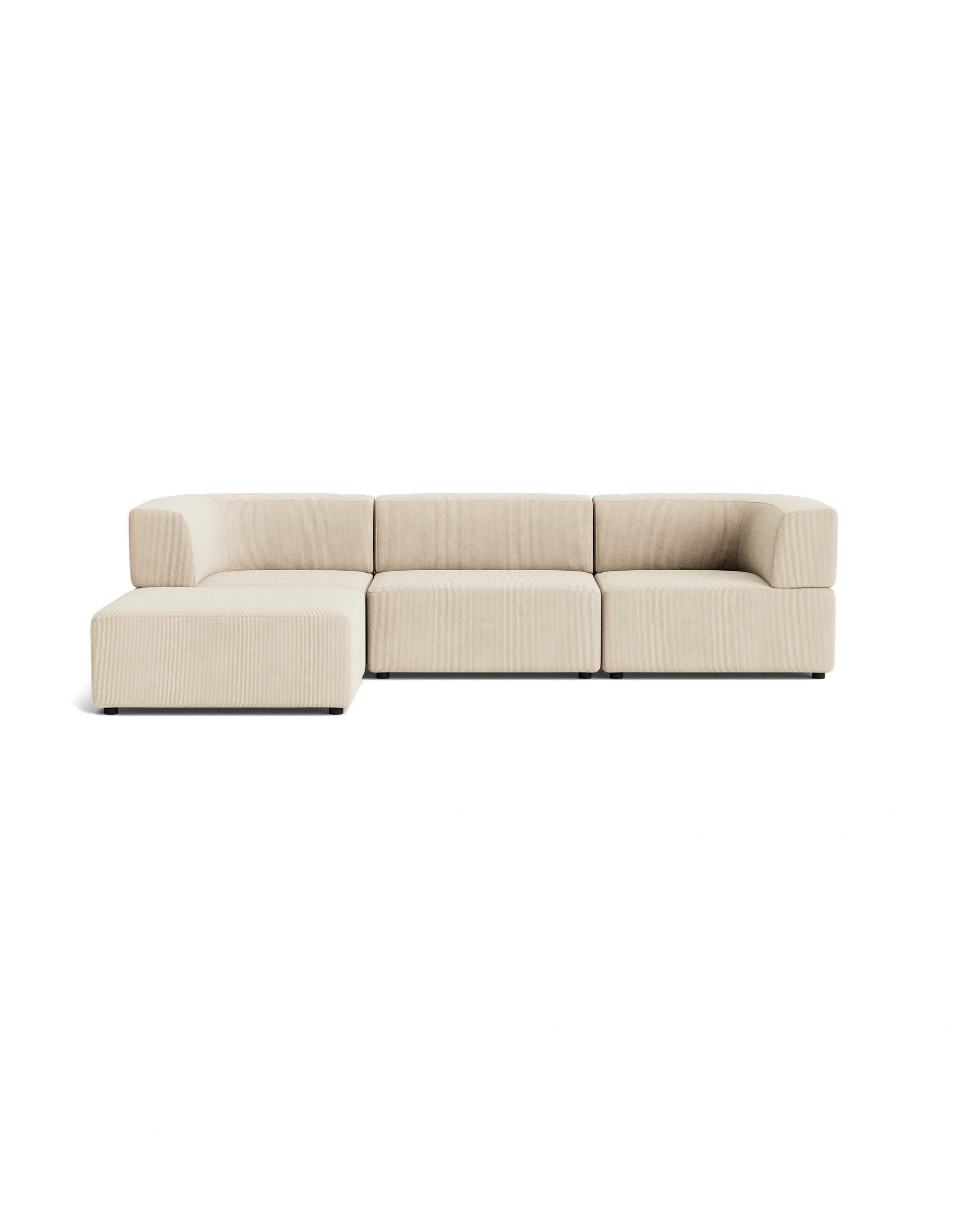 Stretch 4 Seater Chaise Sofa - Corduroy Mist