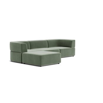 Stretch 4 Seater Chaise Sofa - Opal Ocean