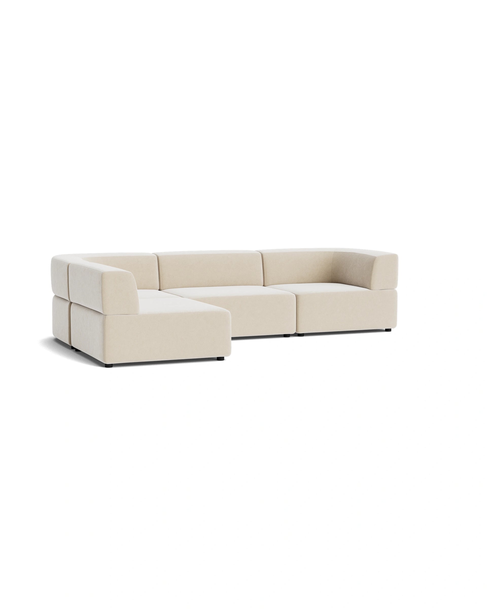 Stretch 4 Seater Open Chaise Sofa - Eden Ecru