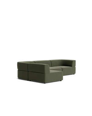 Stretch 4 Seater Open Chaise Sofa - Eden Leaf