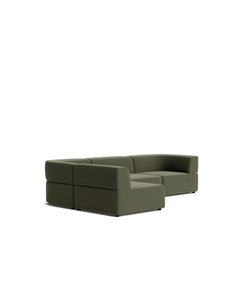 Stretch 4 Seater Open Chaise Sofa - Eden Leaf