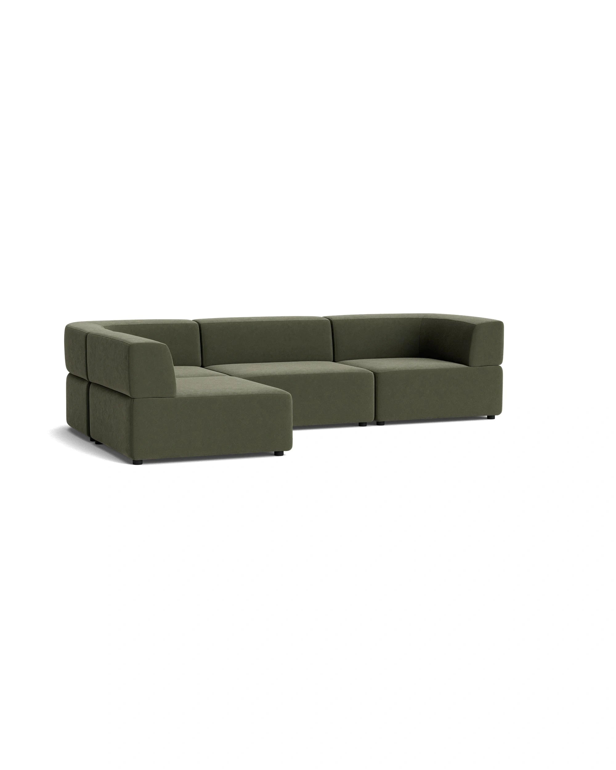 Buy Stretch 4 Seater Open Chaise Sofa - Eden Leaf by RJ Living online ...