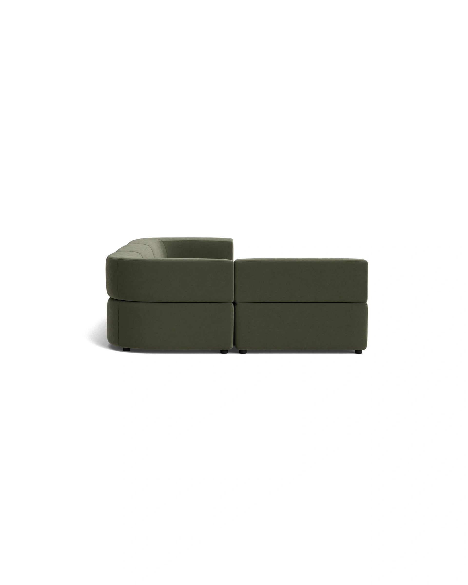 Stretch 4 Seater Open Chaise Sofa - Eden Leaf