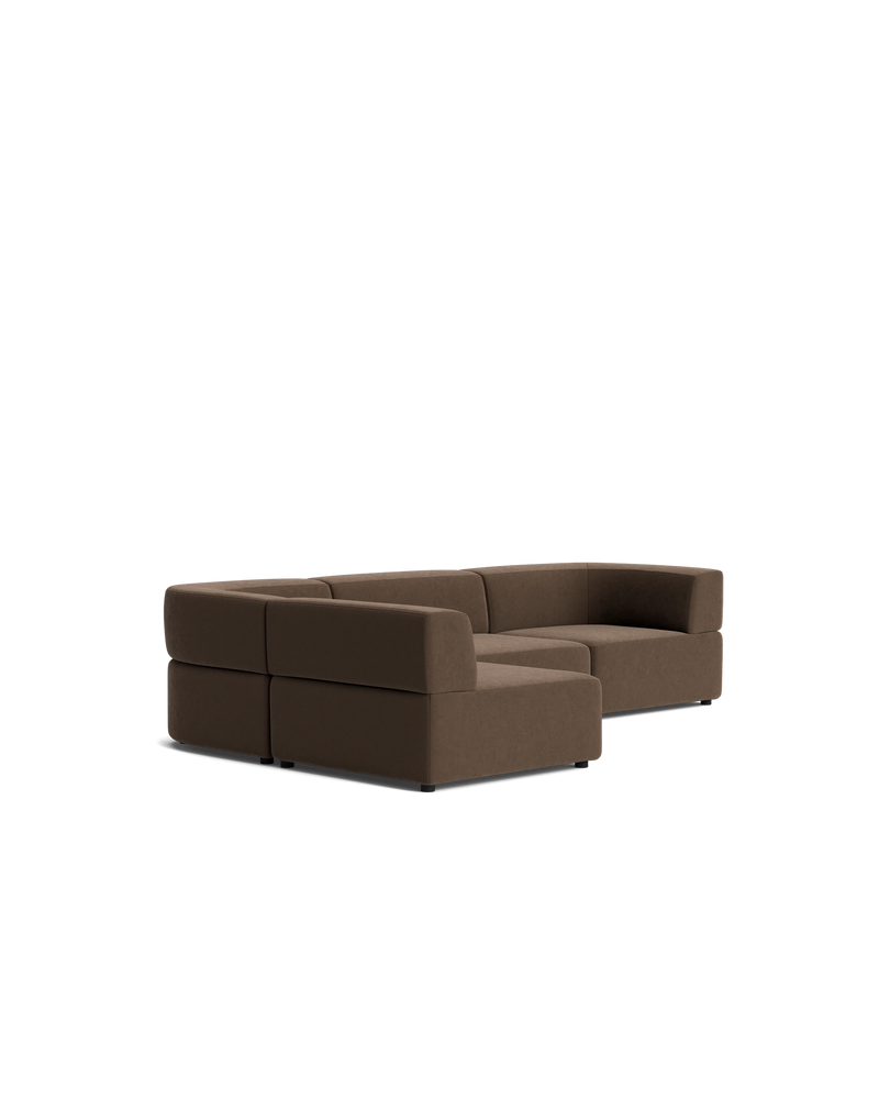 Stretch 4 Seater Open Chaise Sofa - Eden Java