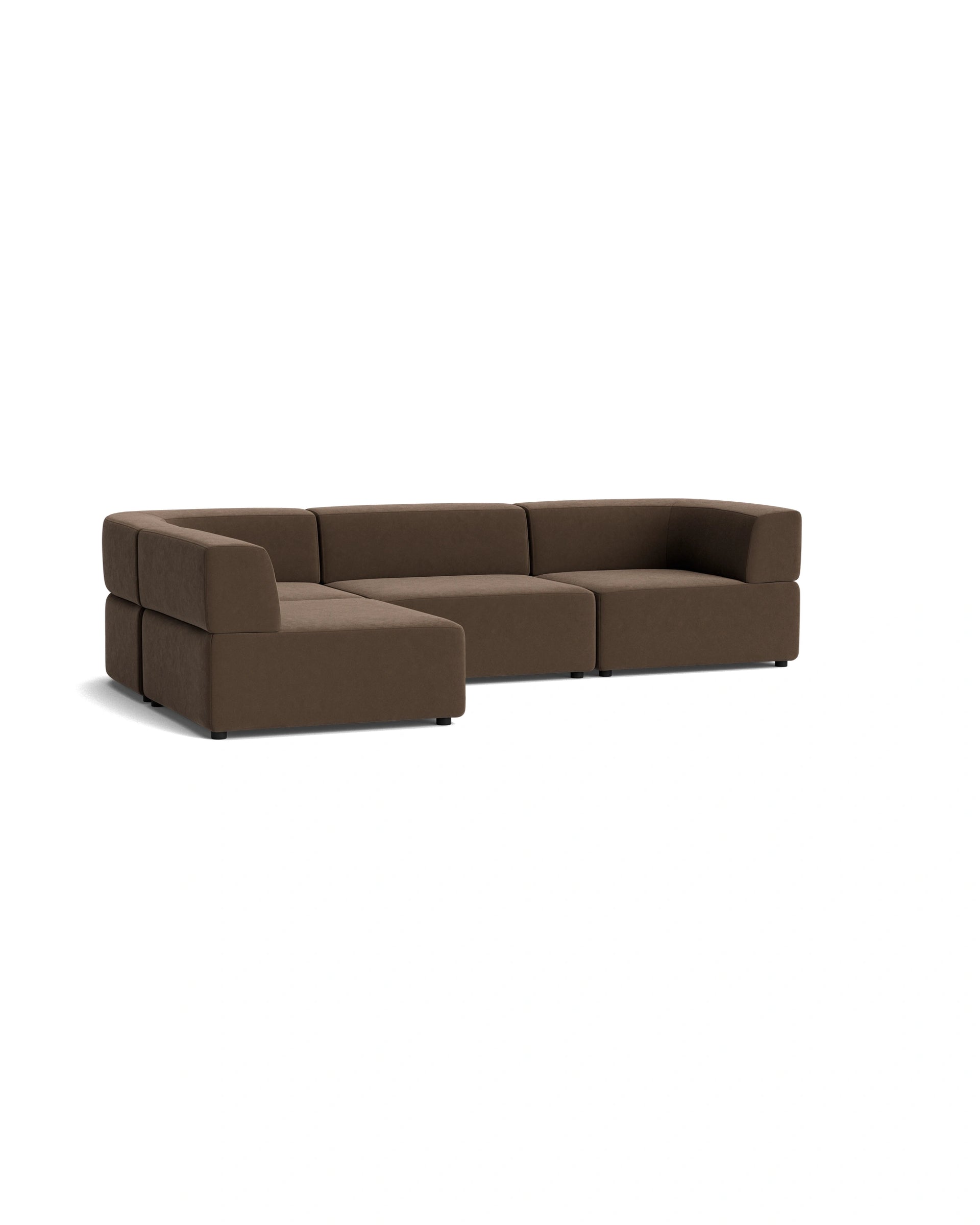 Stretch 4 Seater Open Chaise Sofa - Eden Java