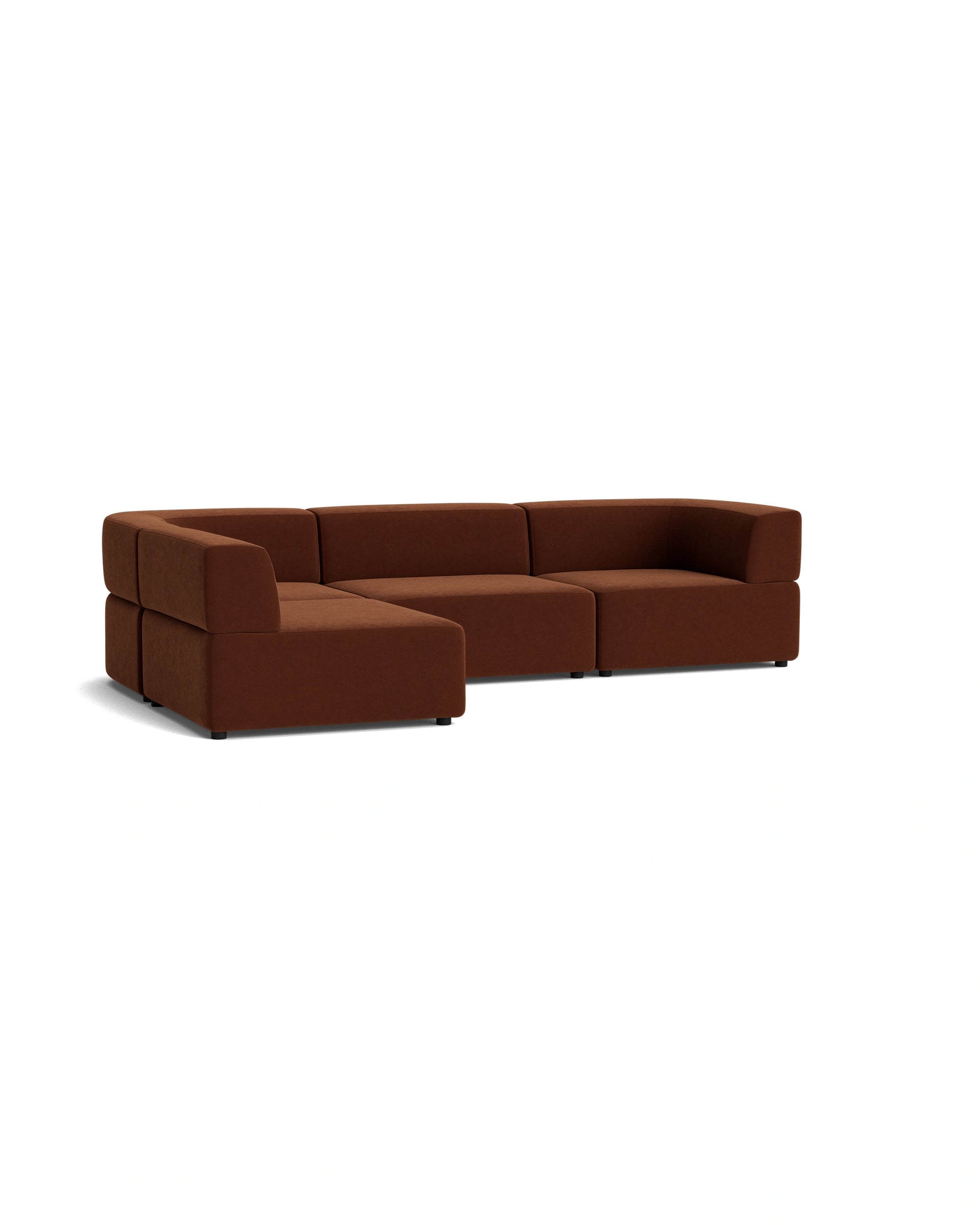 Stretch 4 Seater Open Chaise Sofa - Eden Brick