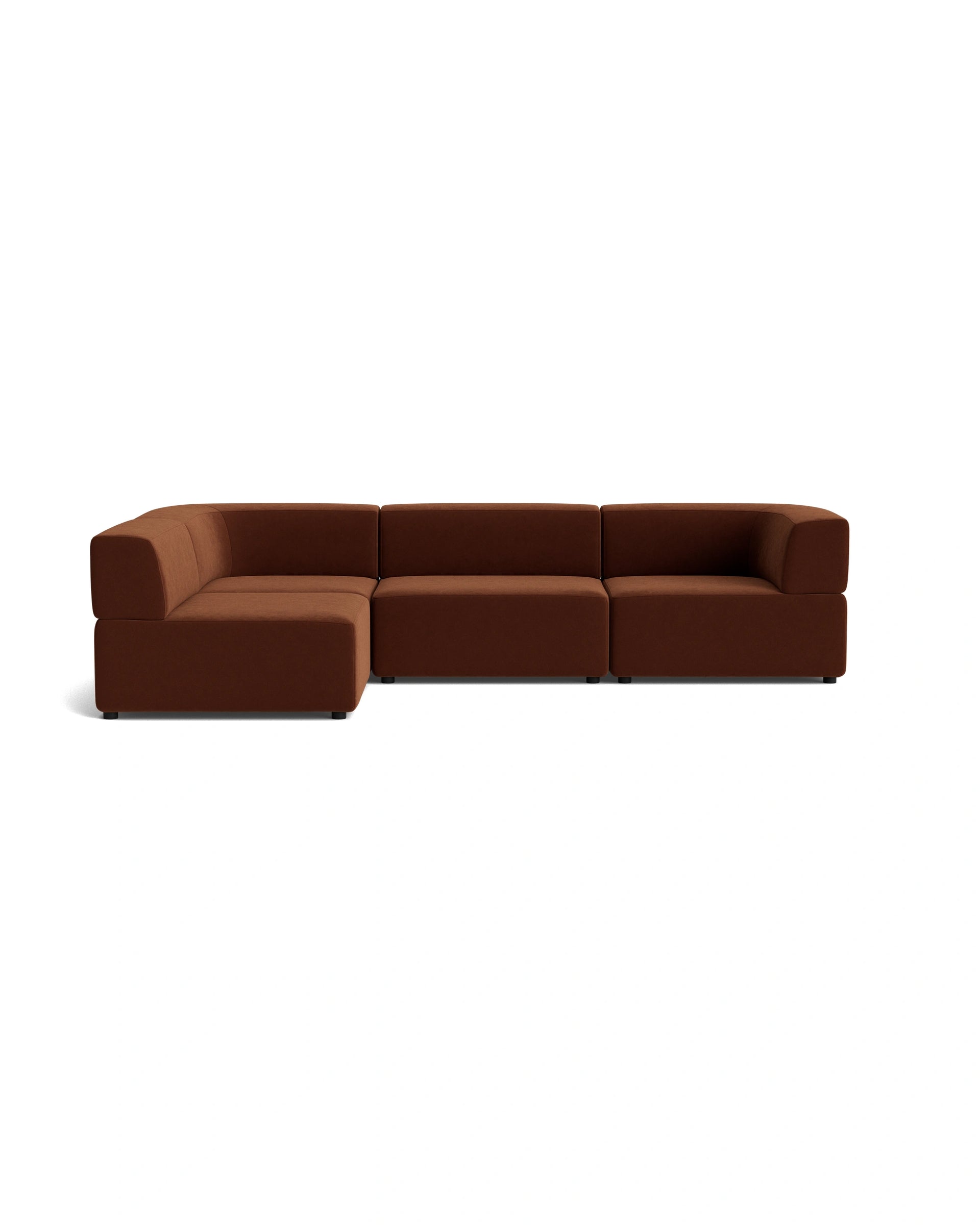 Stretch 4 Seater Open Chaise Sofa - Eden Brick