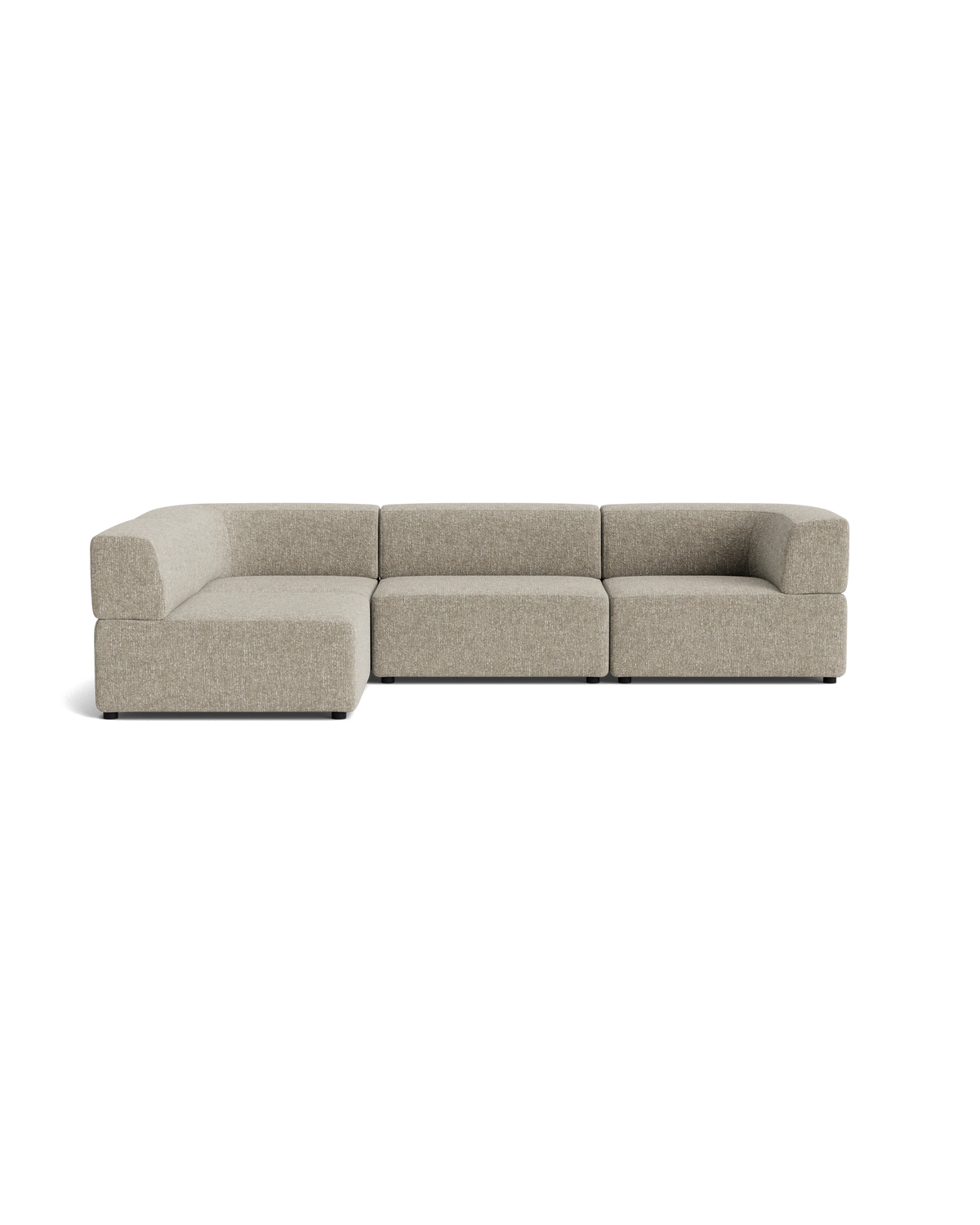 Stretch 4 Seater Open Chaise Sofa - Fleck Smoke