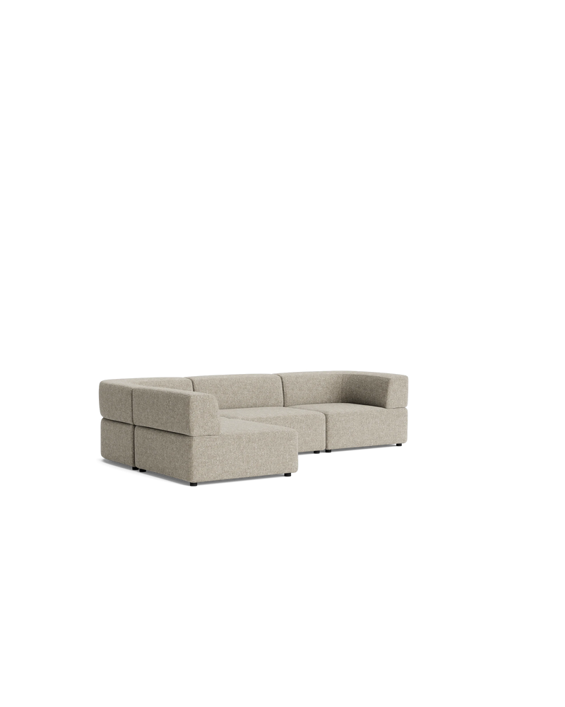 Stretch 4 Seater Open Chaise Sofa - Fleck Smoke