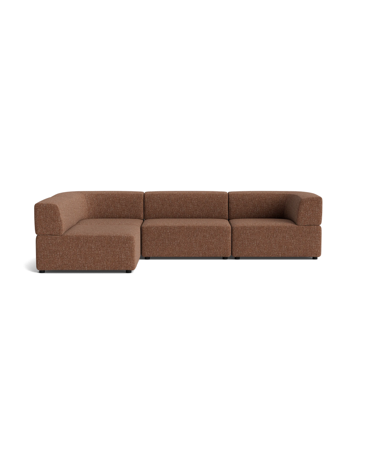 Stretch 4 Seater Open Chaise Sofa - Fleck Rust