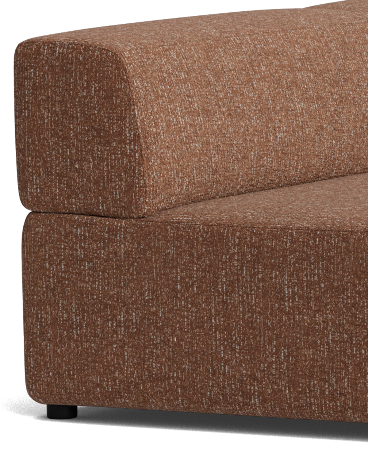 Stretch 4 Seater Open Chaise Sofa - Fleck Rust