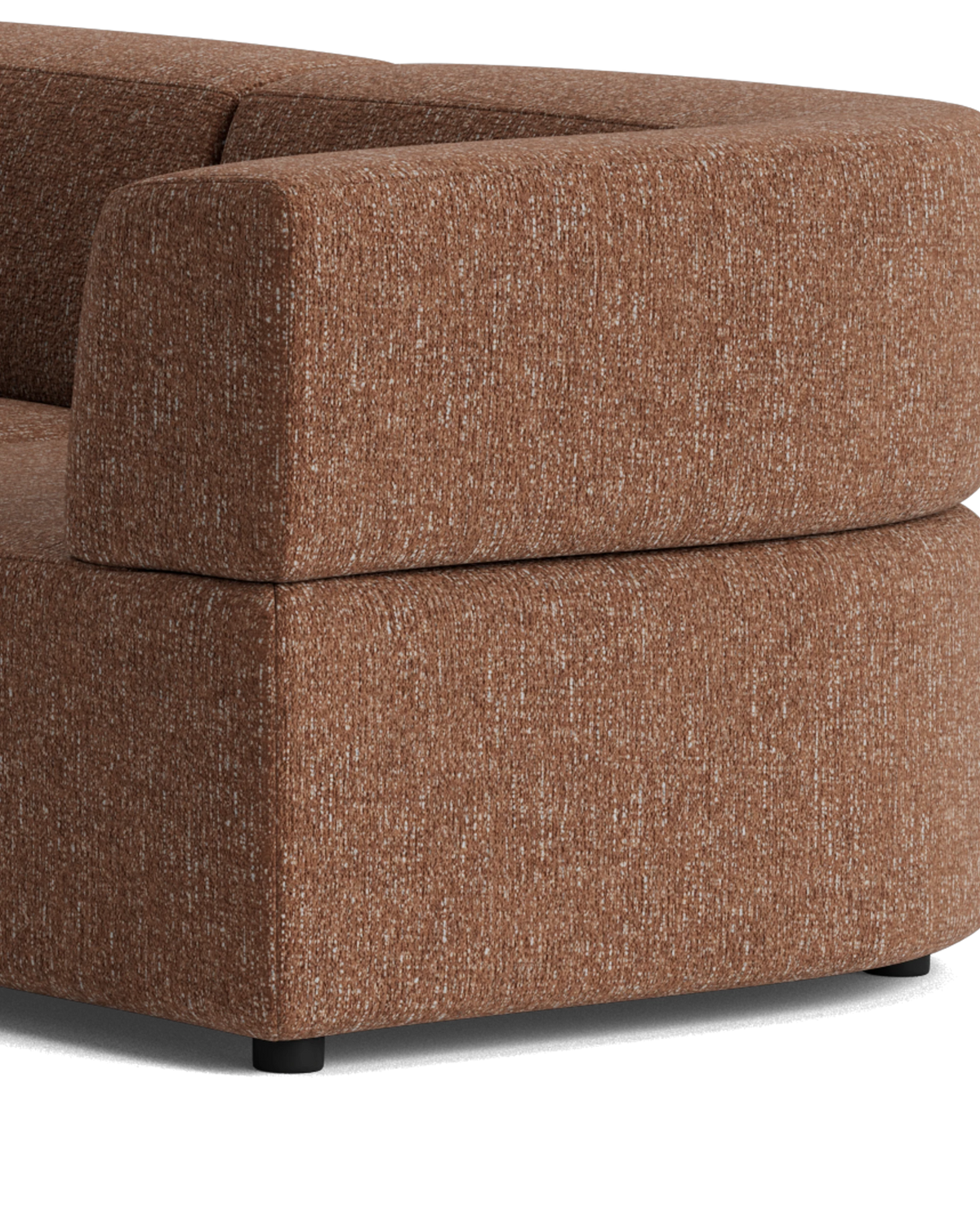 Stretch 4 Seater Open Chaise Sofa - Fleck Rust