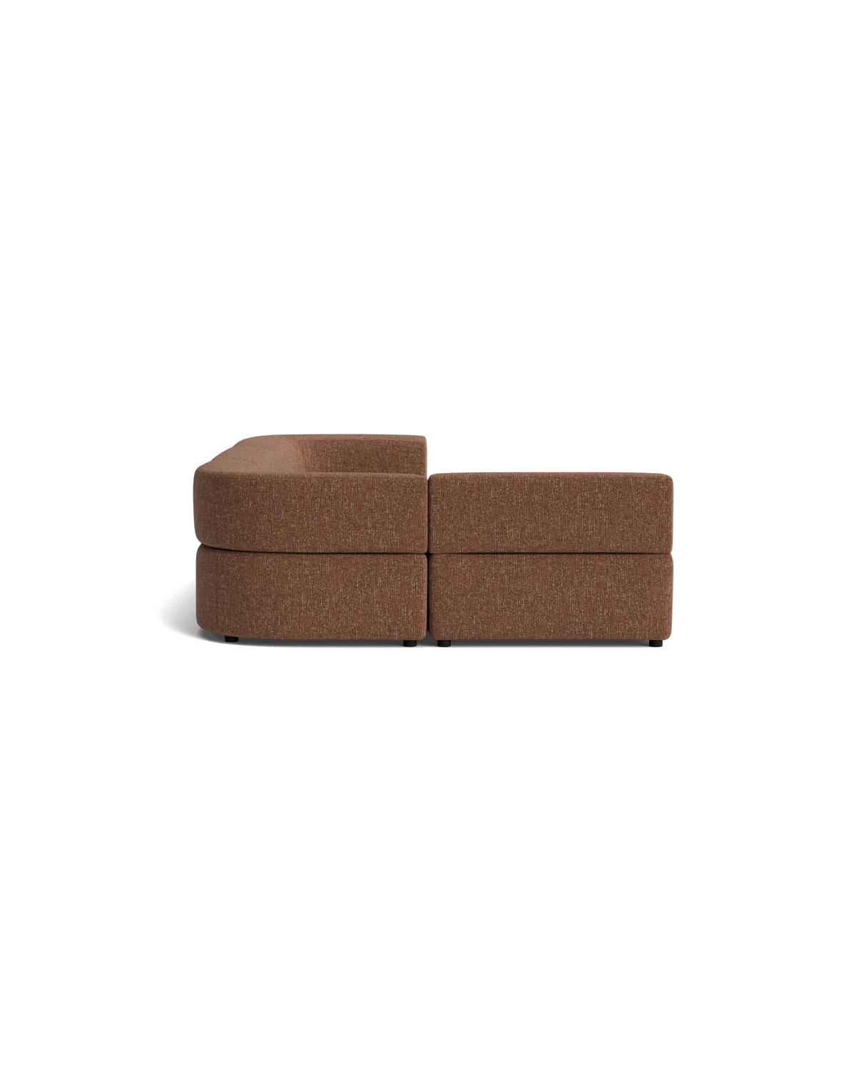 Stretch 4 Seater Open Chaise Sofa - Fleck Rust