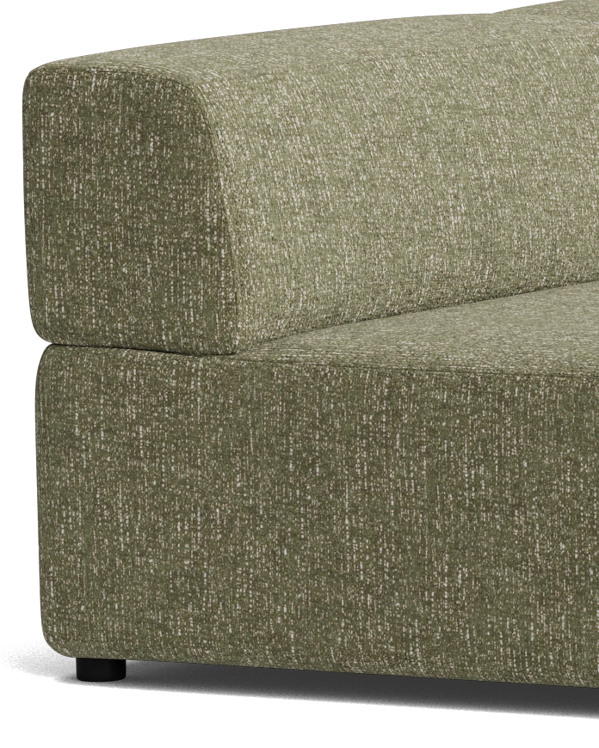 Stretch 4 Seater Open Chaise Sofa - Fleck Olive