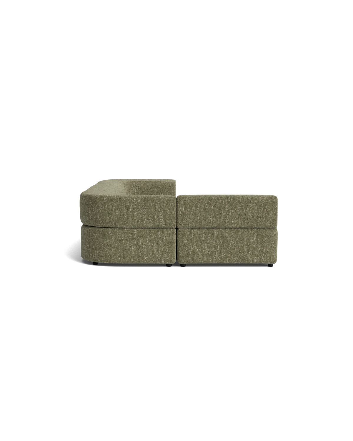 Stretch 4 Seater Open Chaise Sofa - Fleck Olive