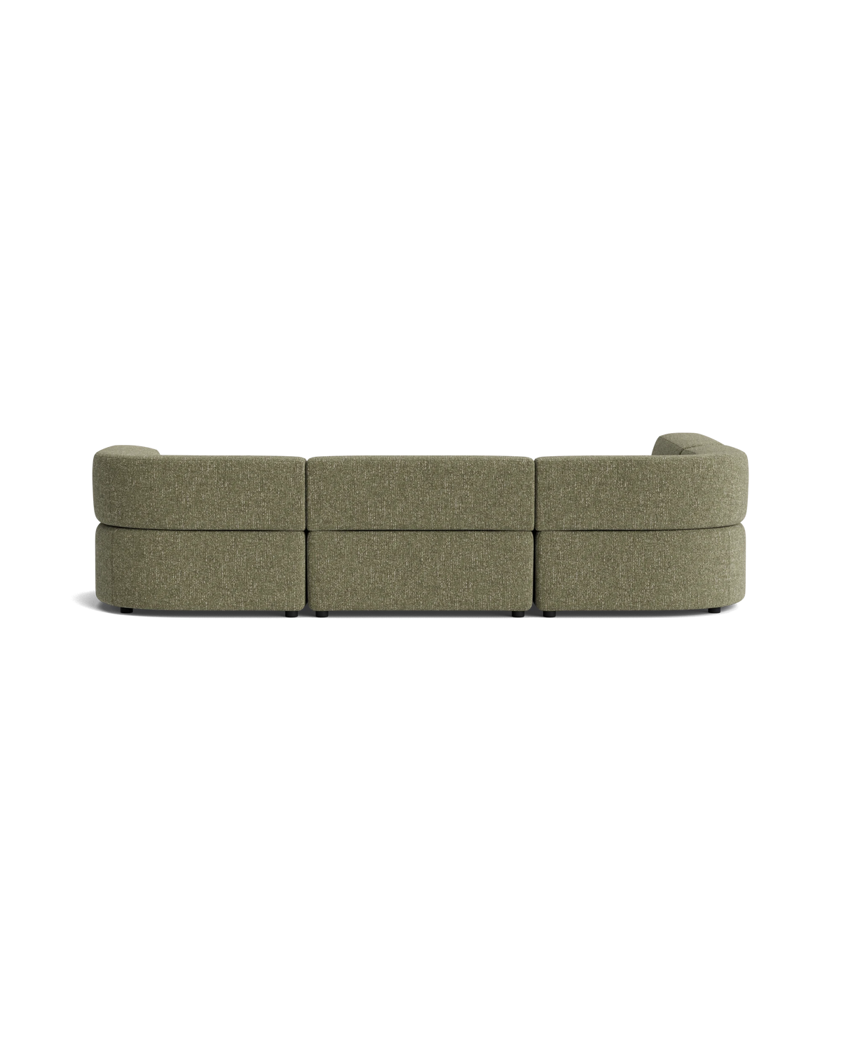 Stretch 4 Seater Open Chaise Sofa - Fleck Olive