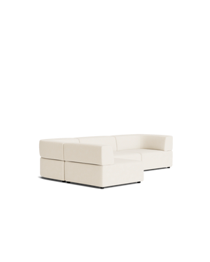 Stretch 4 Seater Open Chaise Sofa - Fossil Vanilla