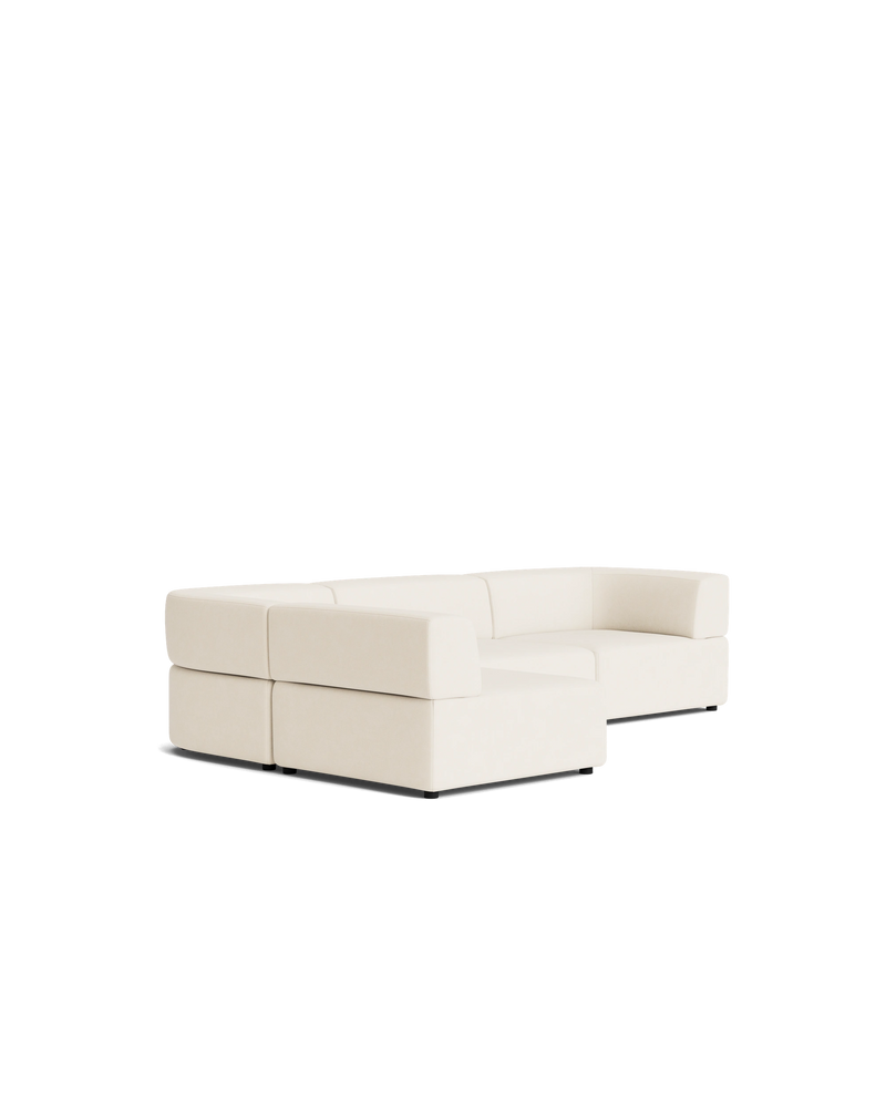 Stretch 4 Seater Open Chaise Sofa - Fossil Vanilla