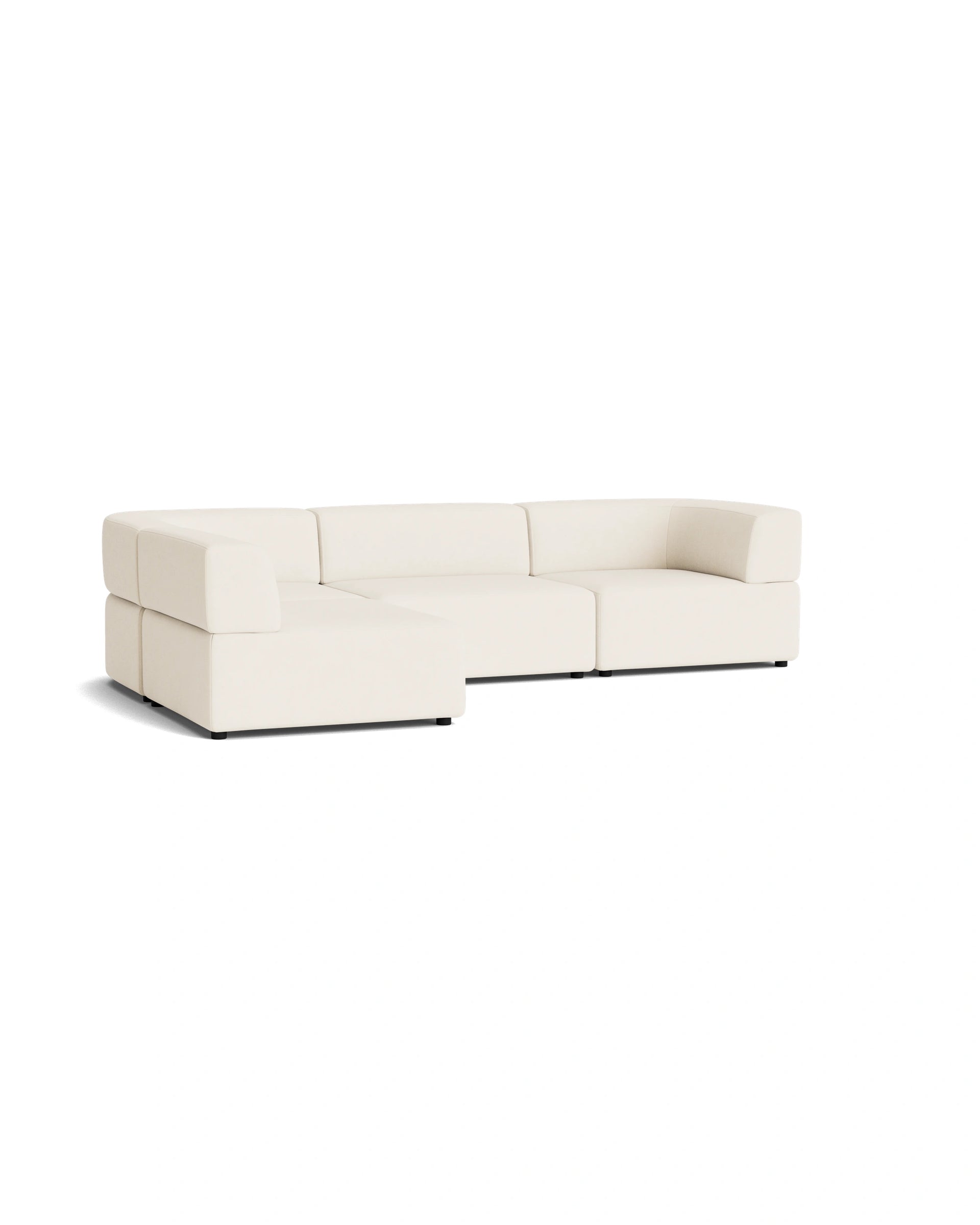 Stretch 4 Seater Open Chaise Sofa - Fossil Vanilla
