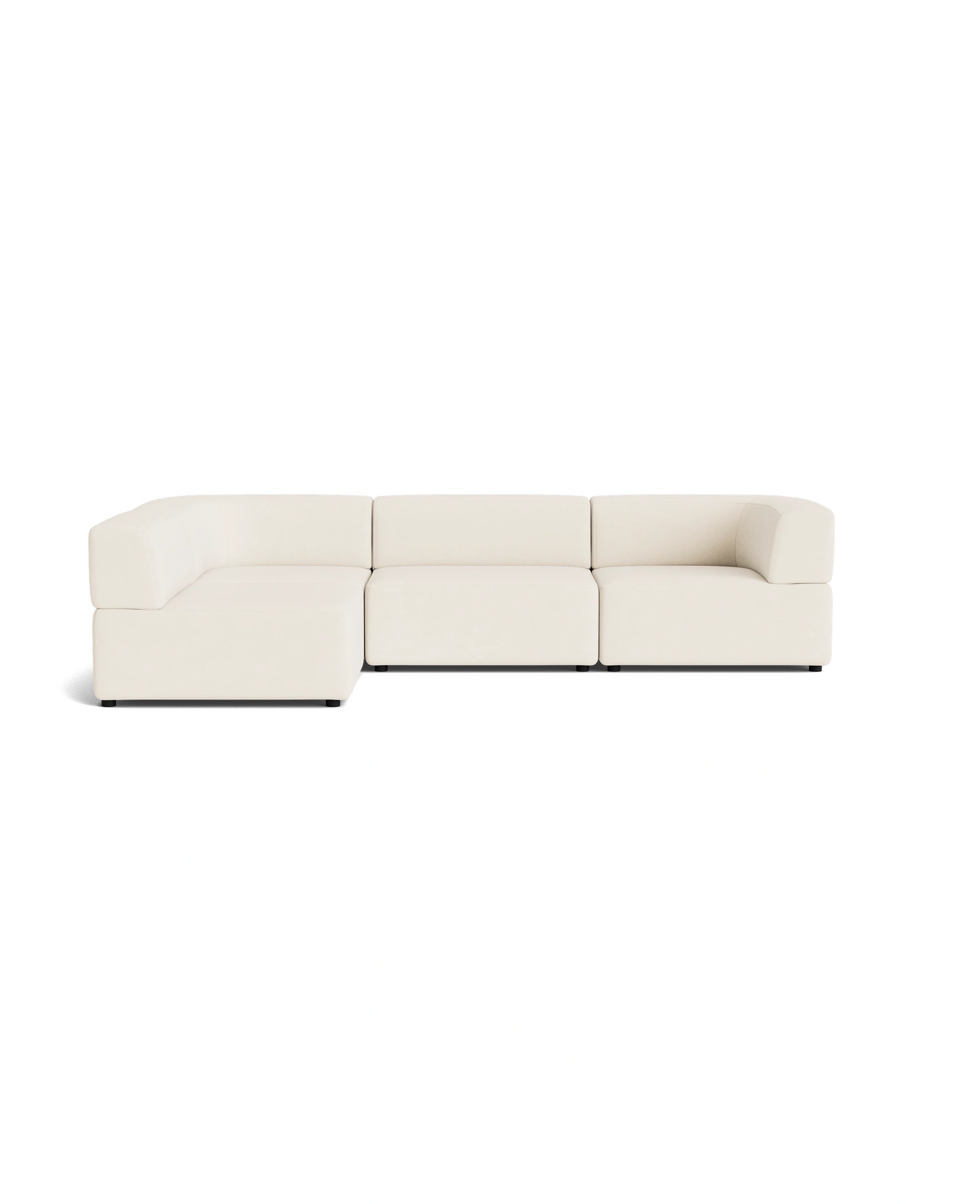 Stretch 4 Seater Open Chaise Sofa - Fossil Vanilla