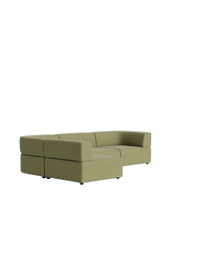 Stretch 4 Seater Open Chaise Sofa - Fossil Eucalyptus