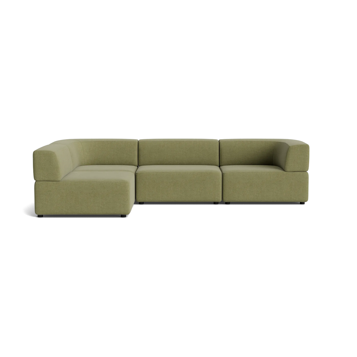 Stretch 4 Seater Open Chaise Sofa - Fossil Eucalyptus
