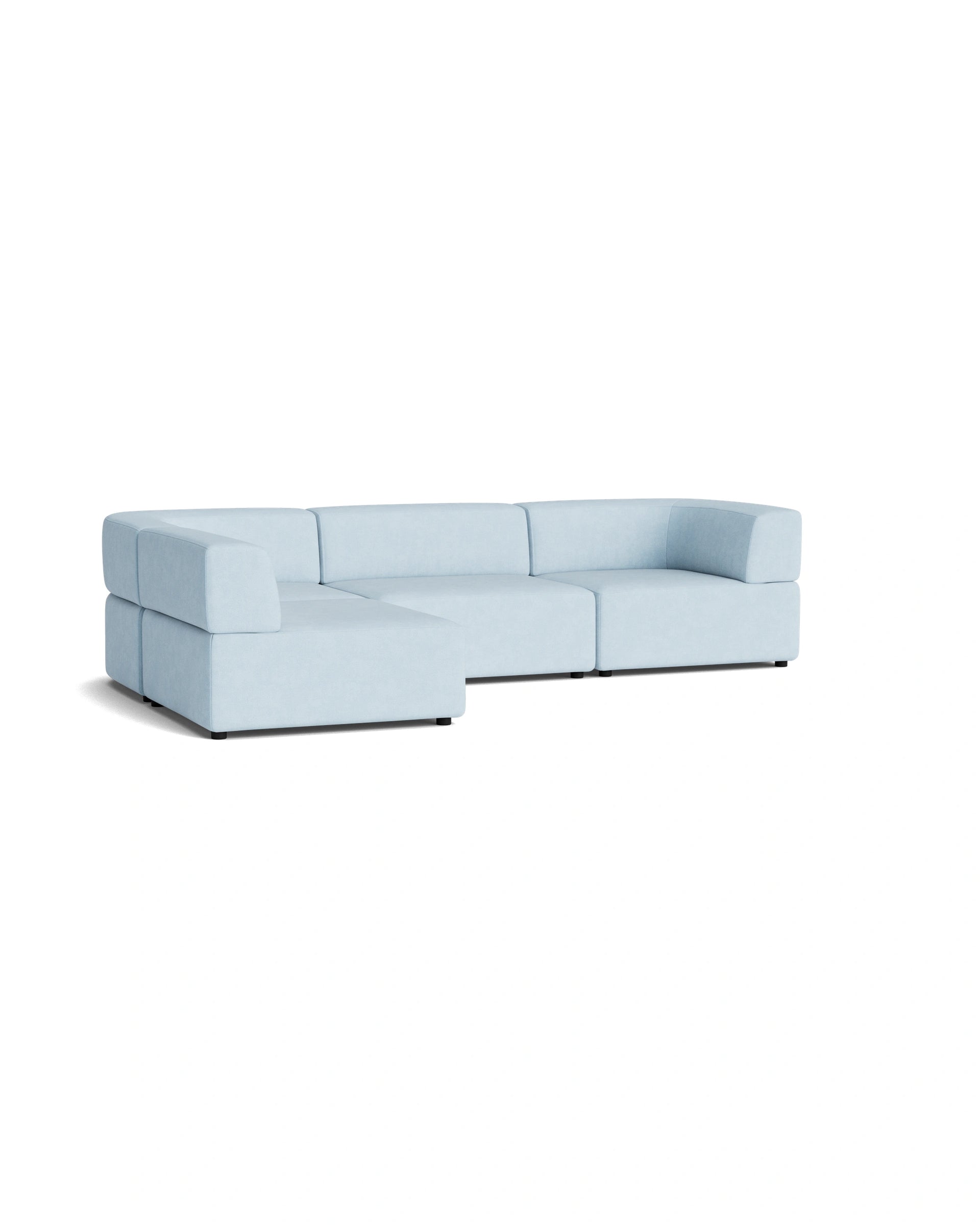 Stretch 4 Seater Open Chaise Sofa - Fossil Powder Blue