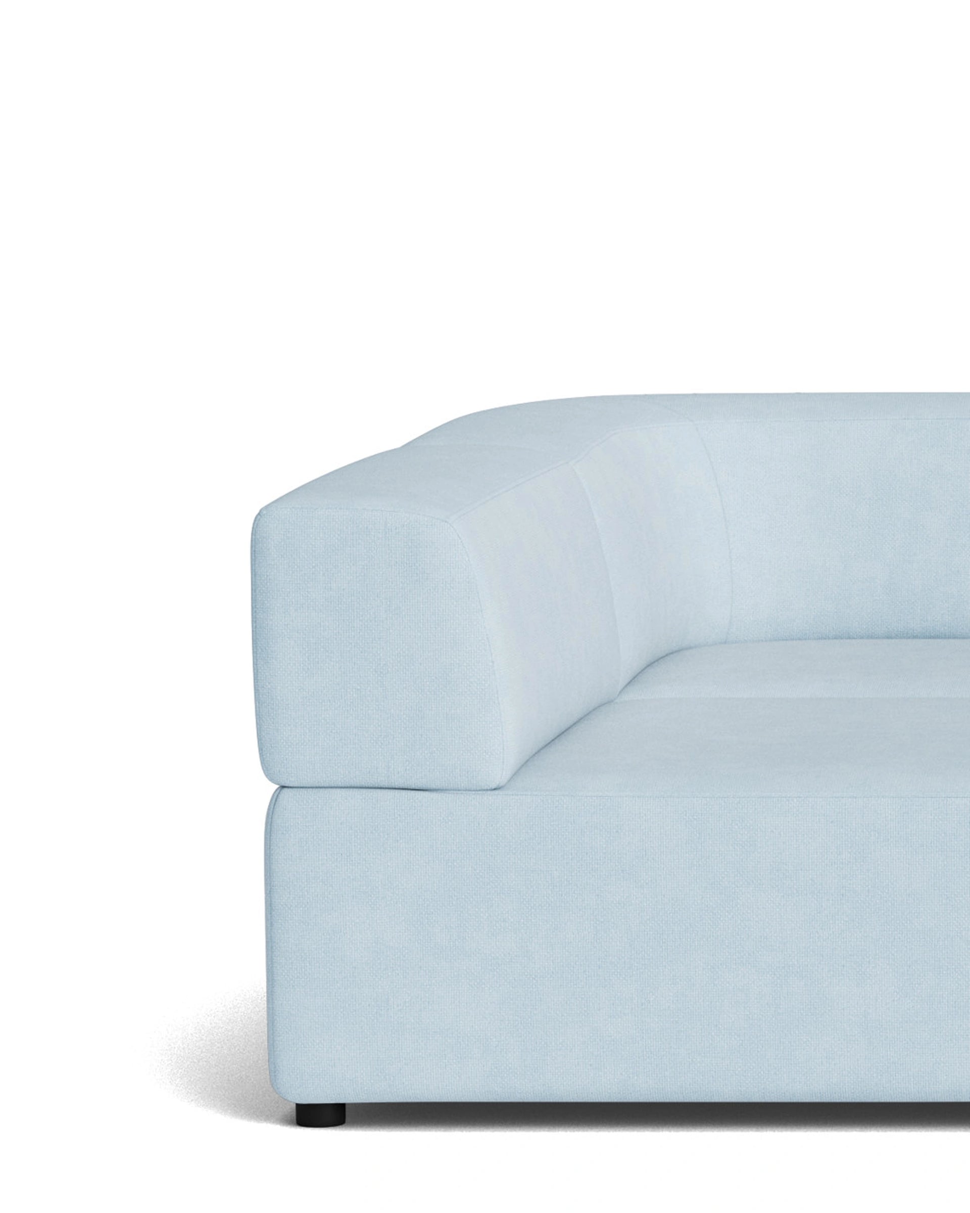 Stretch 4 Seater Open Chaise Sofa - Fossil Powder Blue