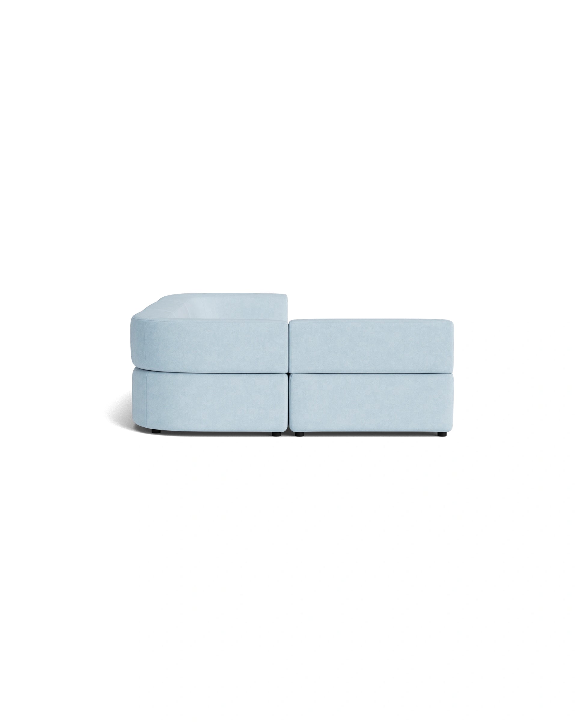 Stretch 4 Seater Open Chaise Sofa - Fossil Powder Blue
