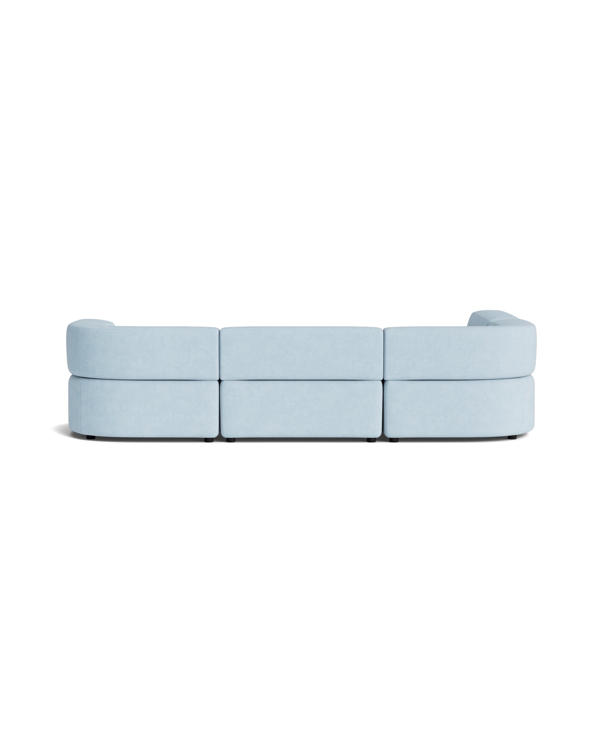 Stretch 4 Seater Open Chaise Sofa - Fossil Powder Blue