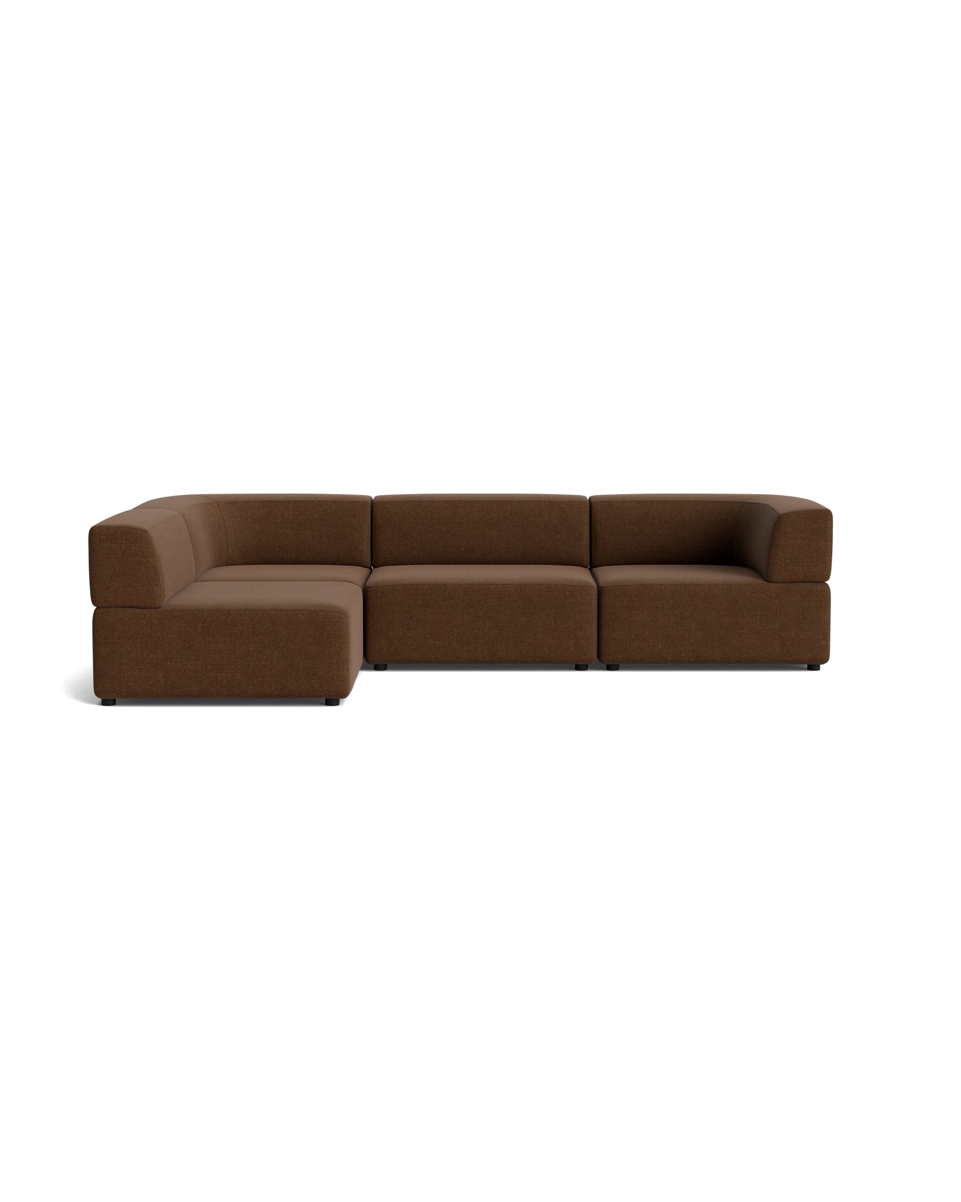 Stretch 4 Seater Open Chaise Sofa - Fossil Chocolate