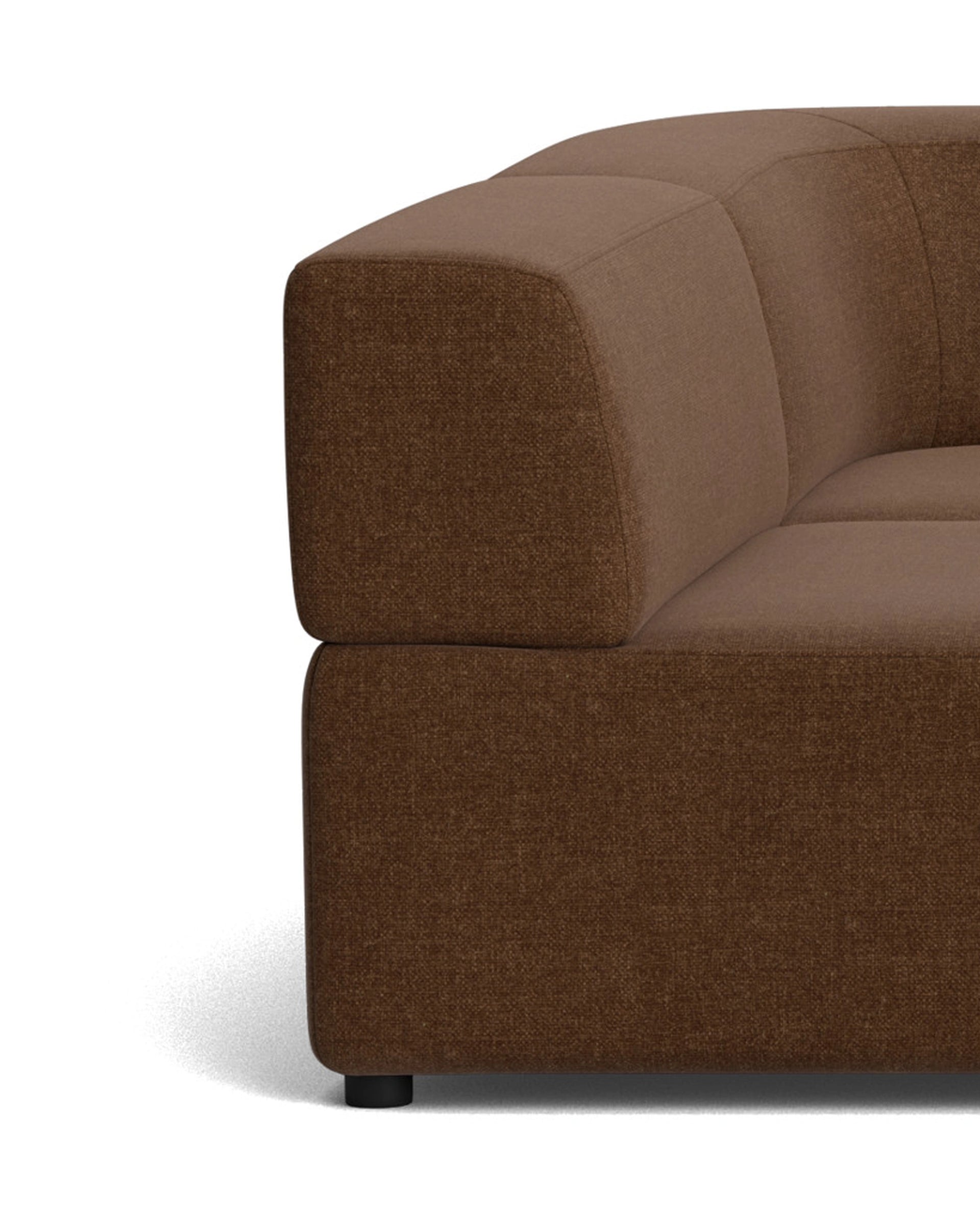 Stretch 4 Seater Open Chaise Sofa - Fossil Chocolate
