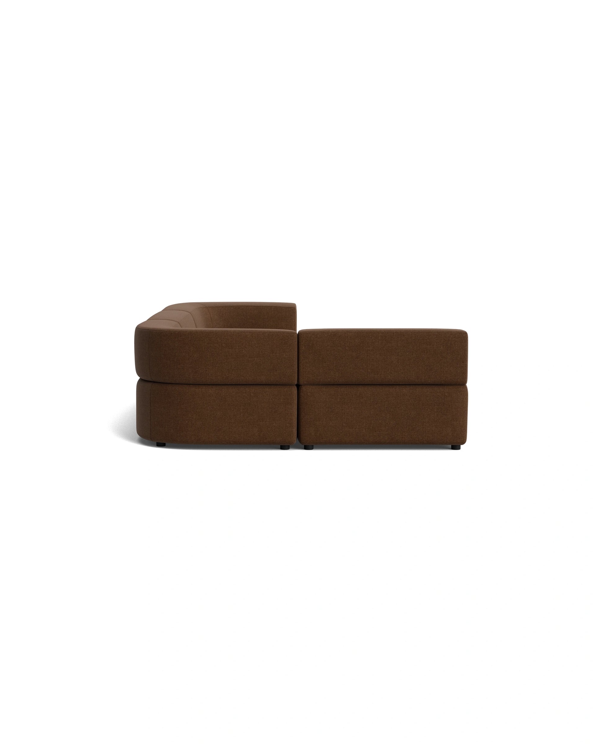 Stretch 4 Seater Open Chaise Sofa - Fossil Chocolate