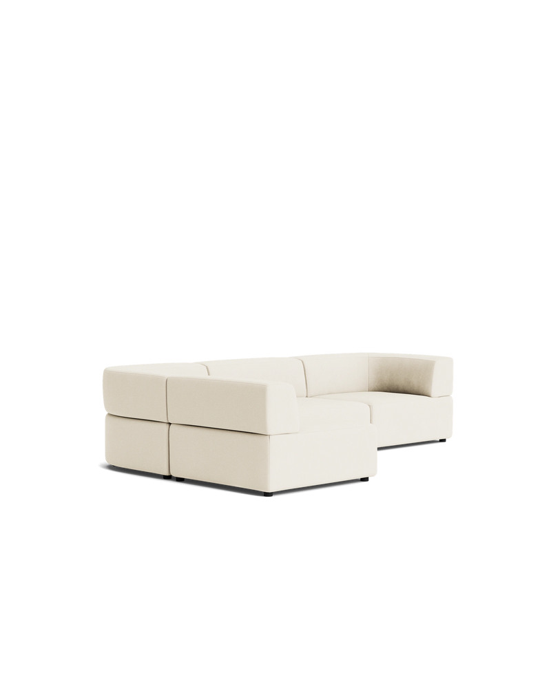 Stretch 4 Seater Open Chaise Sofa - Corduroy Off White