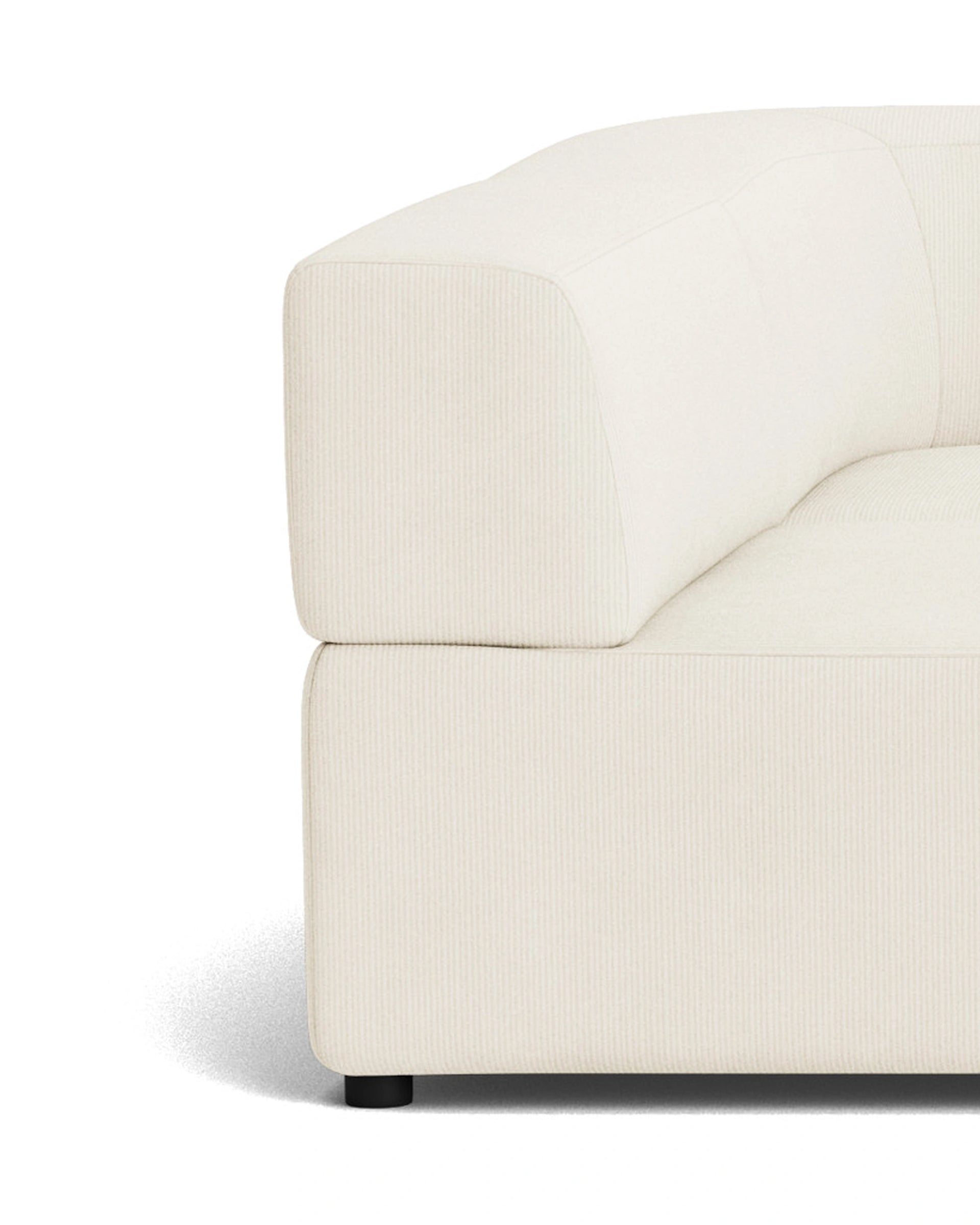 Stretch 4 Seater Open Chaise Sofa - Corduroy Off White