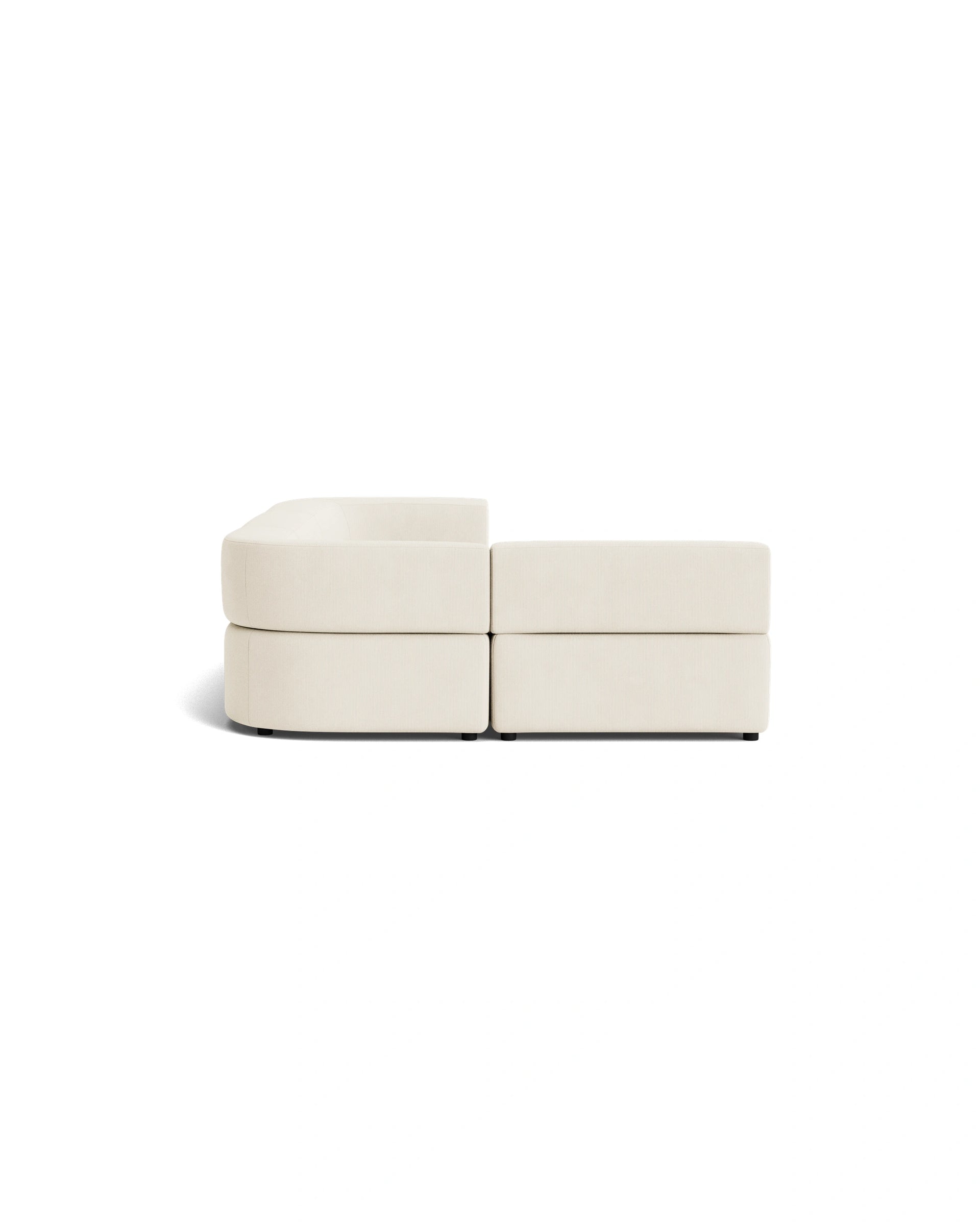 Stretch 4 Seater Open Chaise Sofa - Corduroy Off White