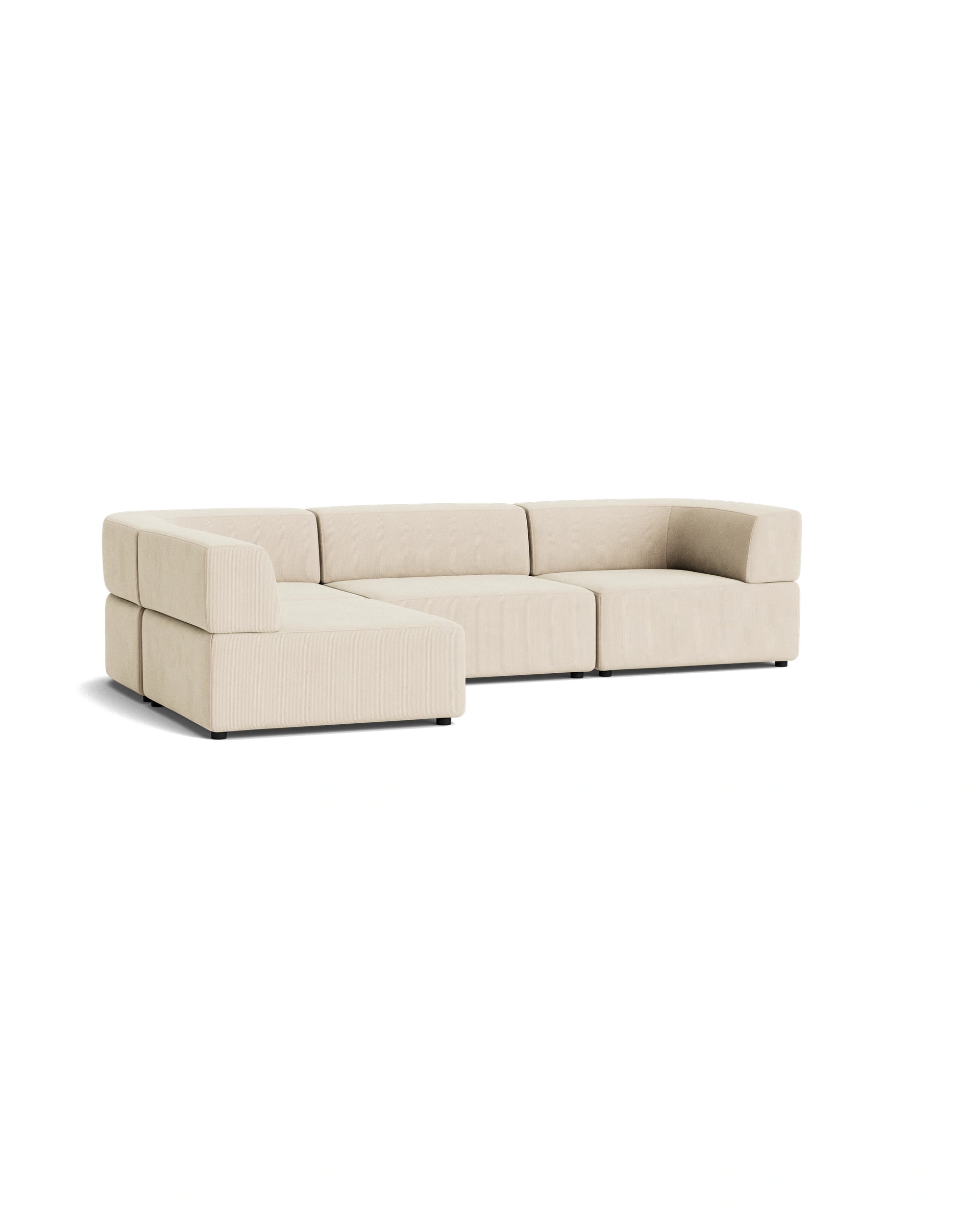 Stretch 4 Seater Open Chaise Sofa - Corduroy Mist