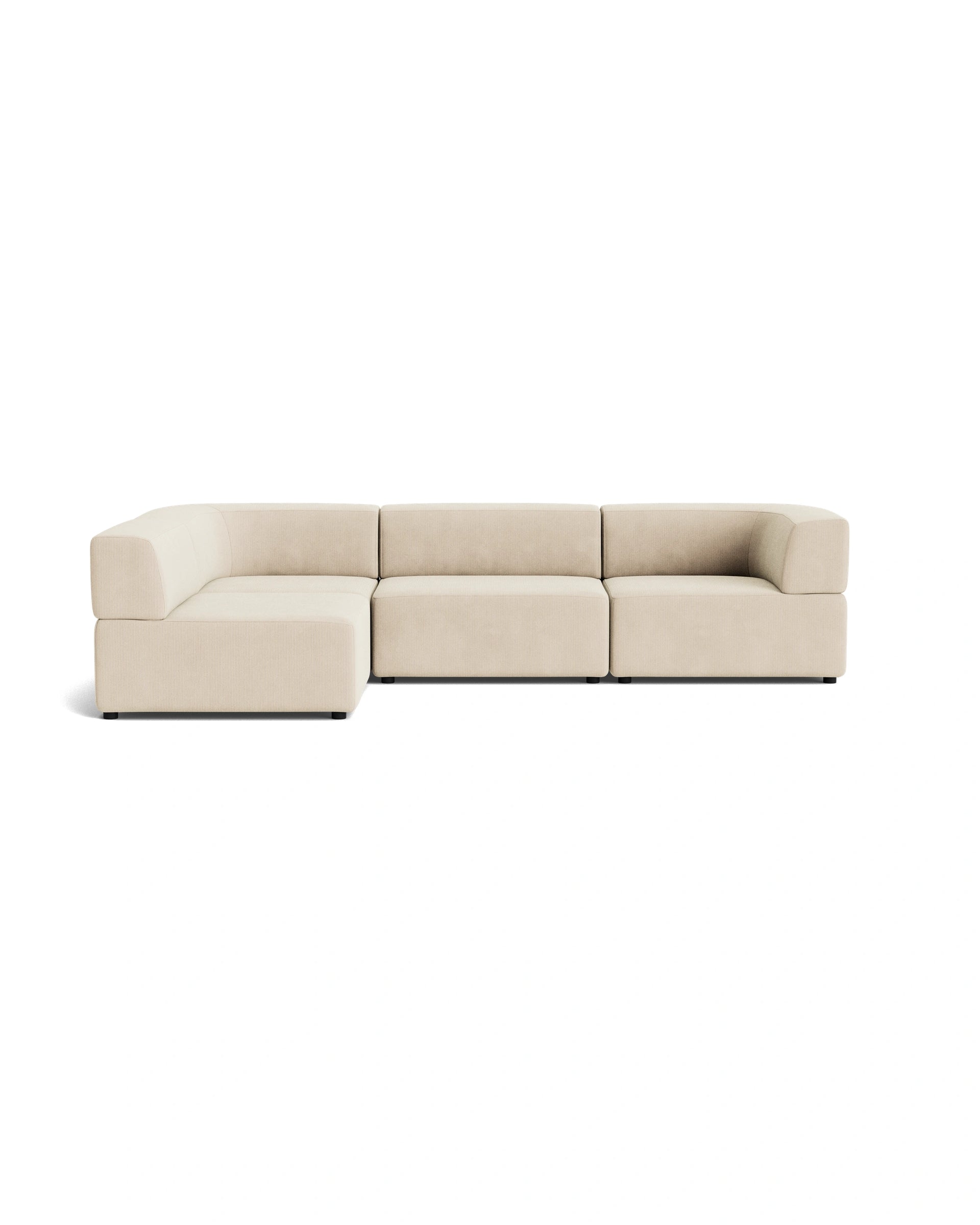 Stretch 4 Seater Open Chaise Sofa - Corduroy Mist