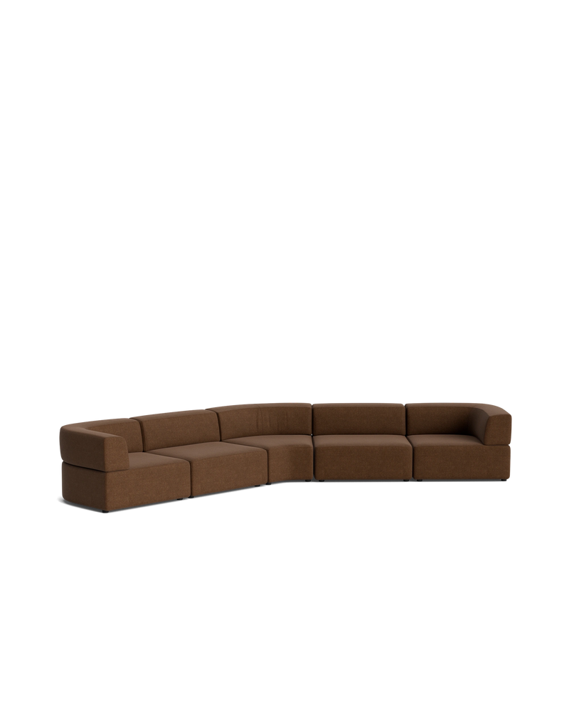 Stretch Large Closed Angle Sofa - Fossil Chocolate