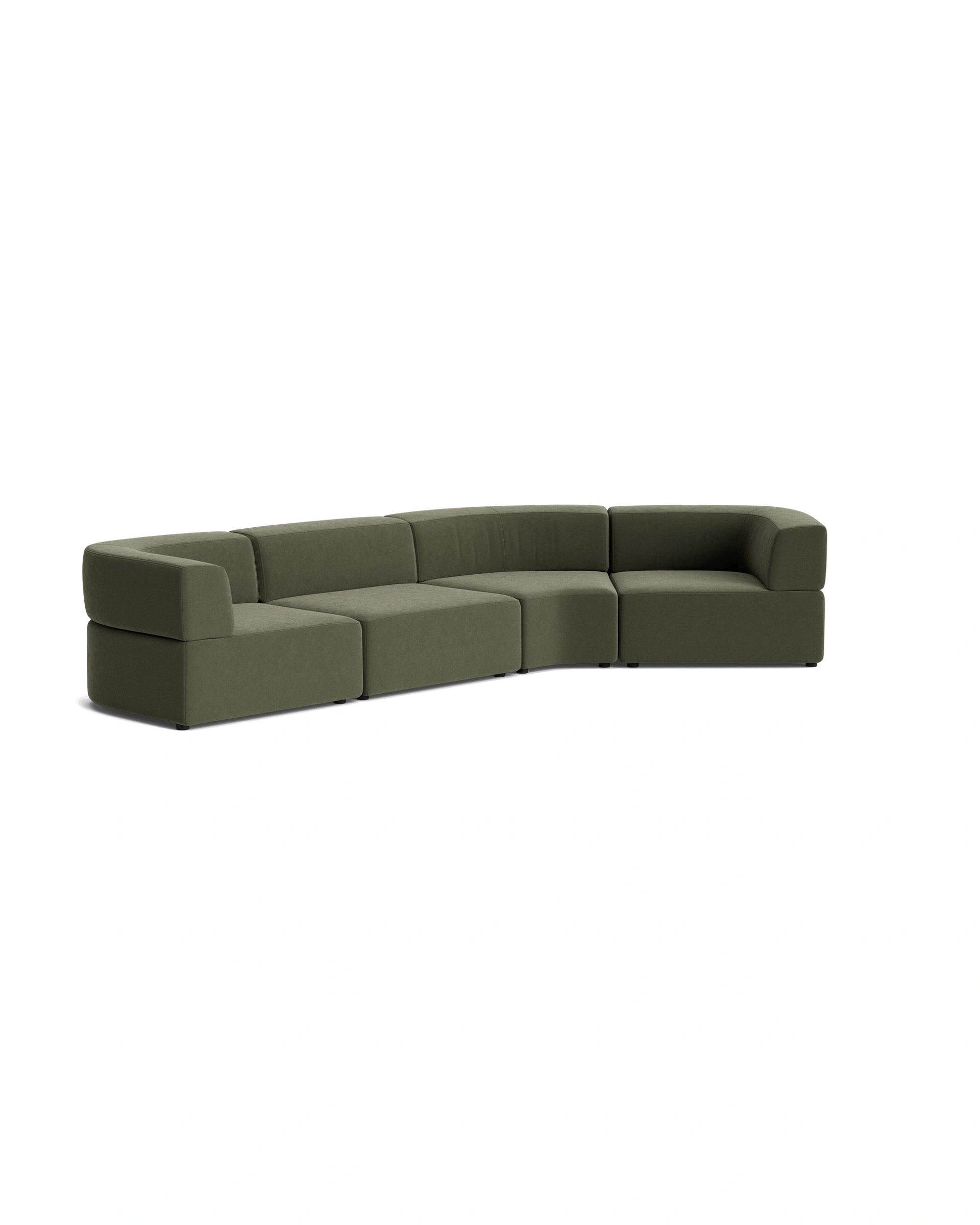 Stretch Closed Angle Sofa - Eden Leaf