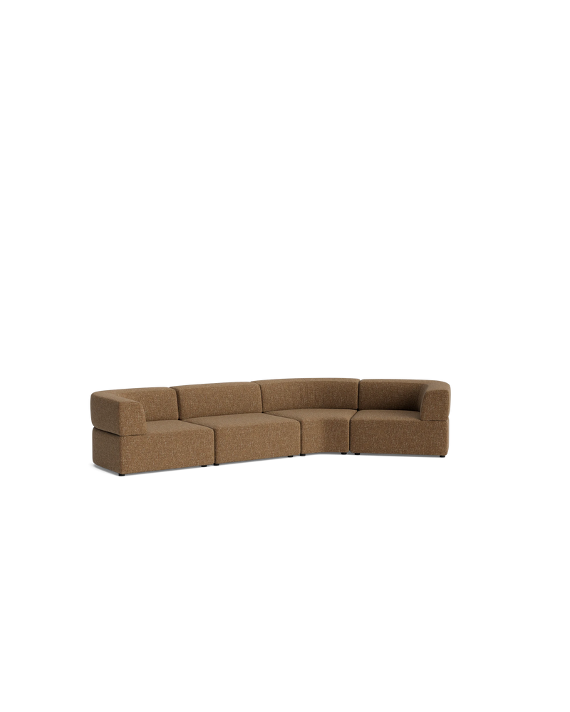 Stretch Closed Angle Sofa - Fleck Ginger