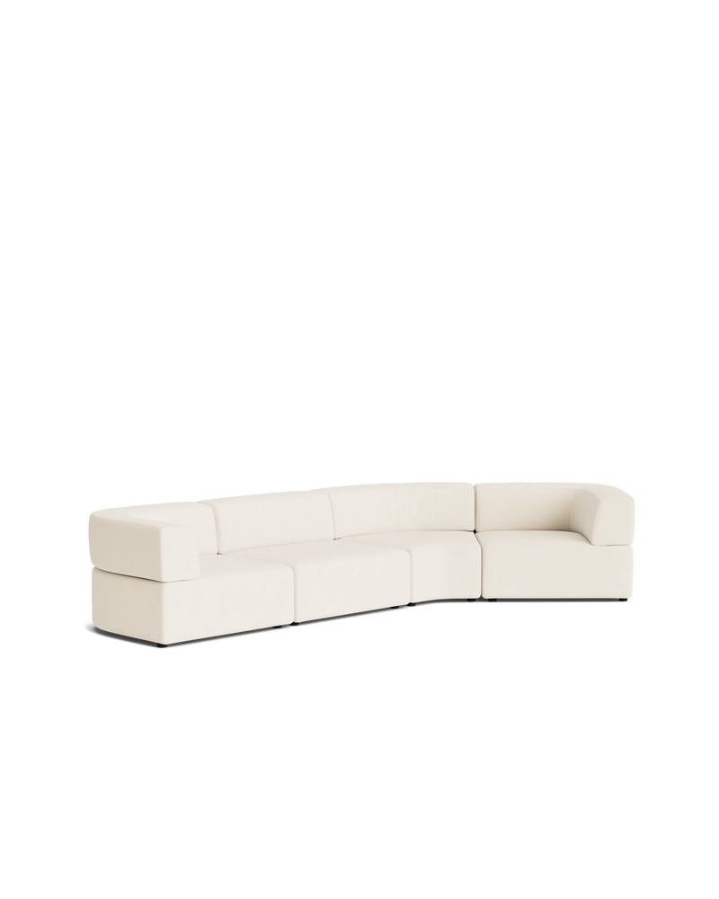 Stretch Closed Angle Sofa - Fossil Vanilla