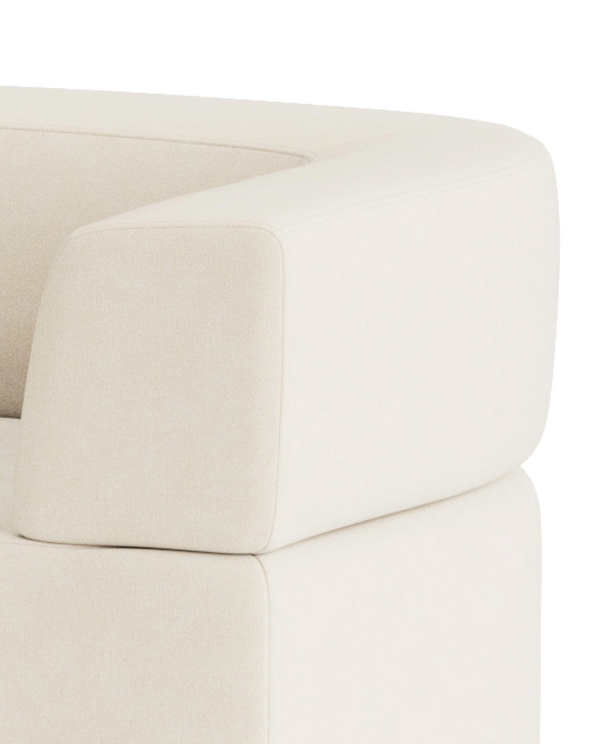 Stretch Closed Angle Sofa - Fossil Vanilla