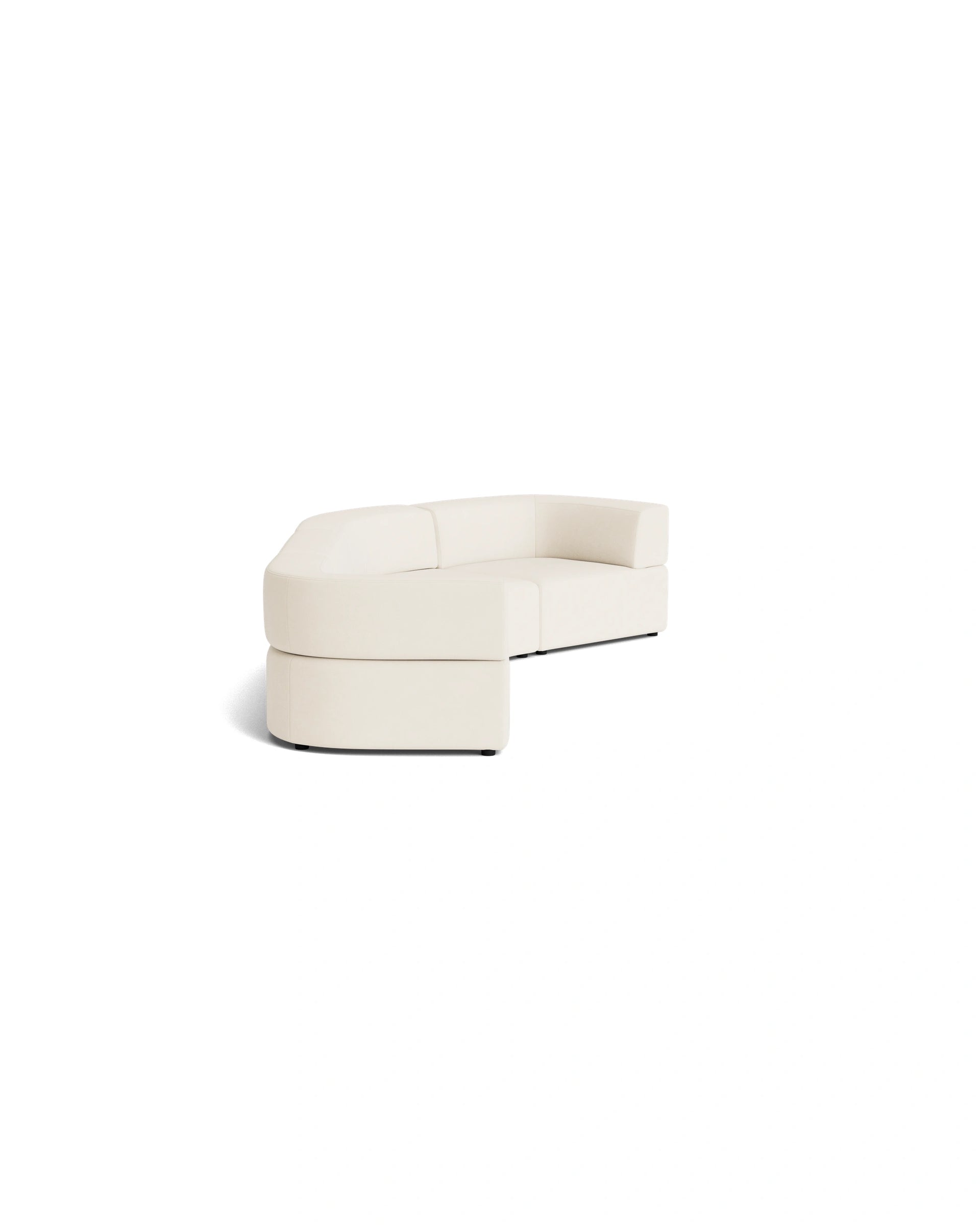 Stretch Closed Angle Sofa - Fossil Vanilla