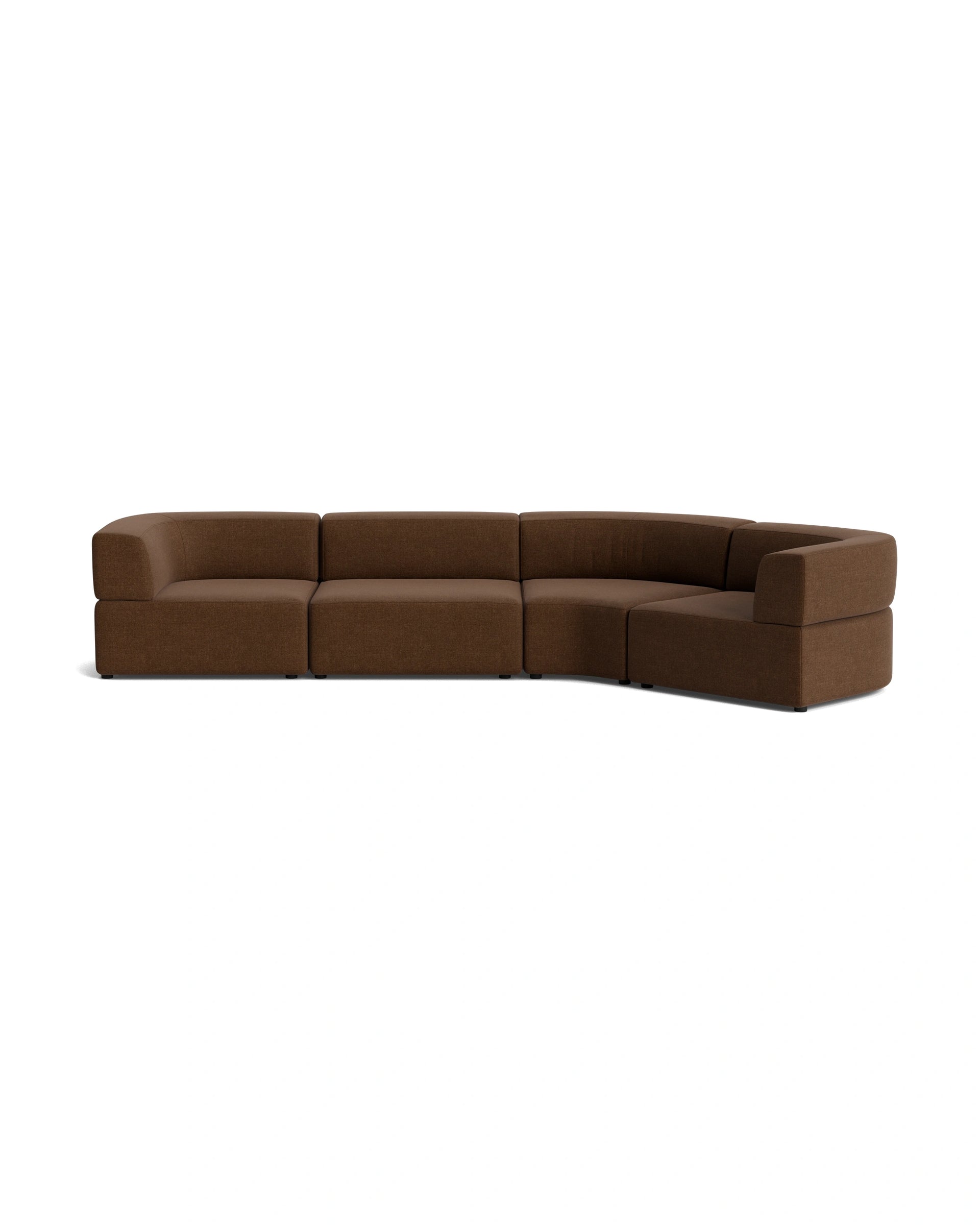 Stretch Closed Angle Sofa - Fossil Chocolate